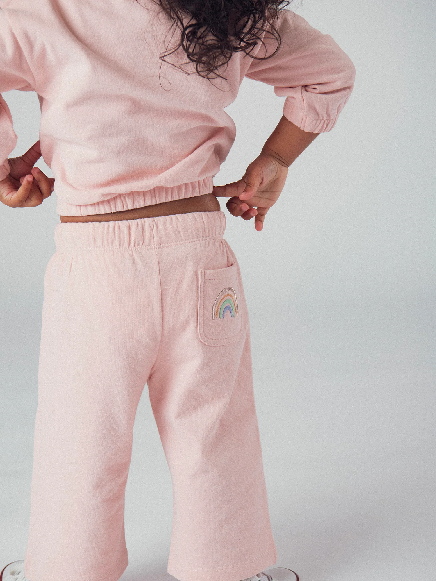 Ensemble sweat et pantalon rose "RAINBOW" pour bébé fille - Image 2