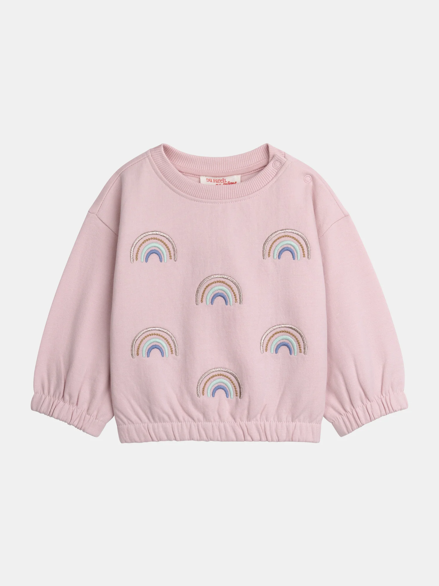 Ensemble sweat et pantalon rose "RAINBOW" pour bébé fille - Image 3