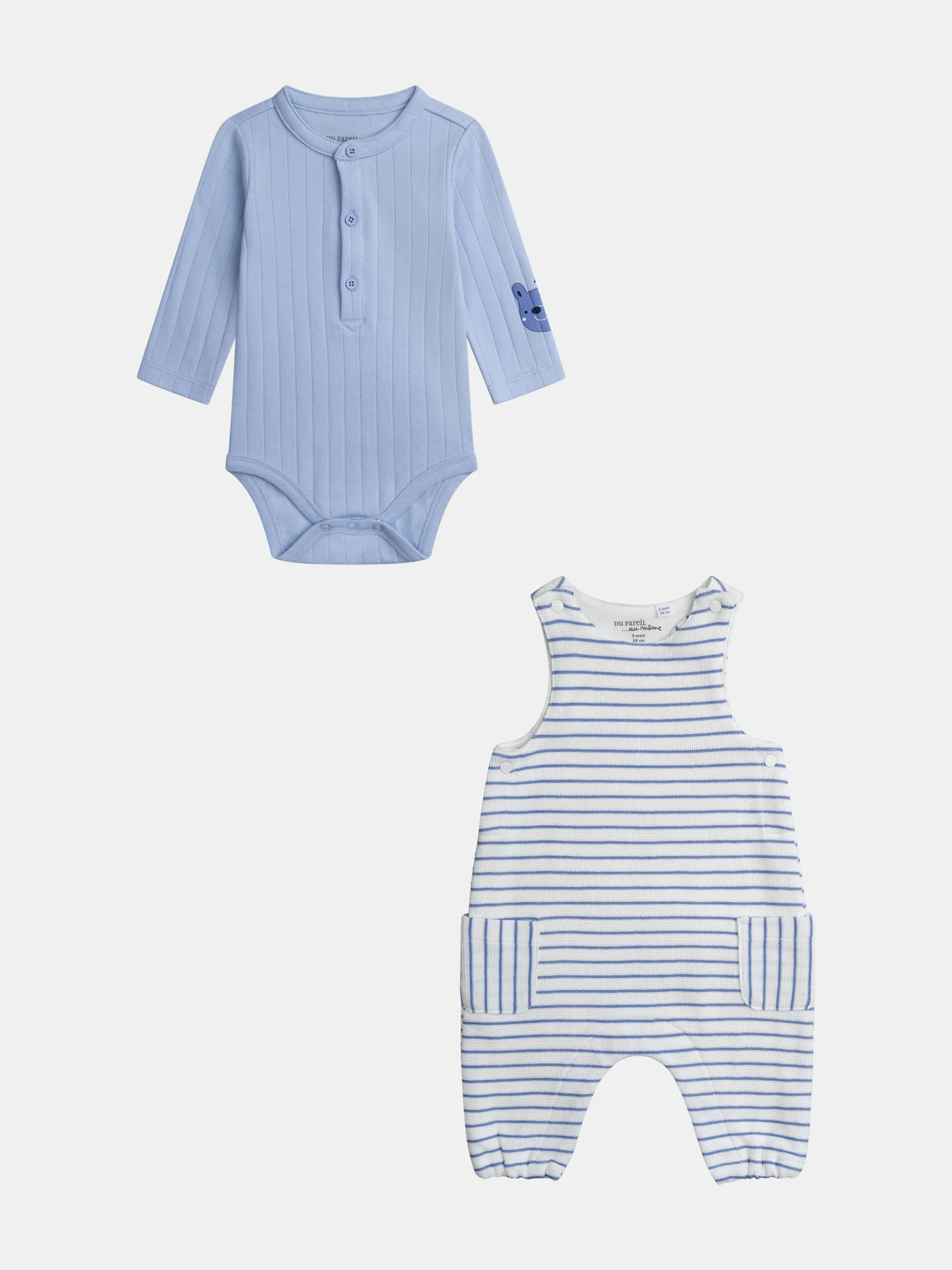 Ensemble salopette et body pour bébé garçon