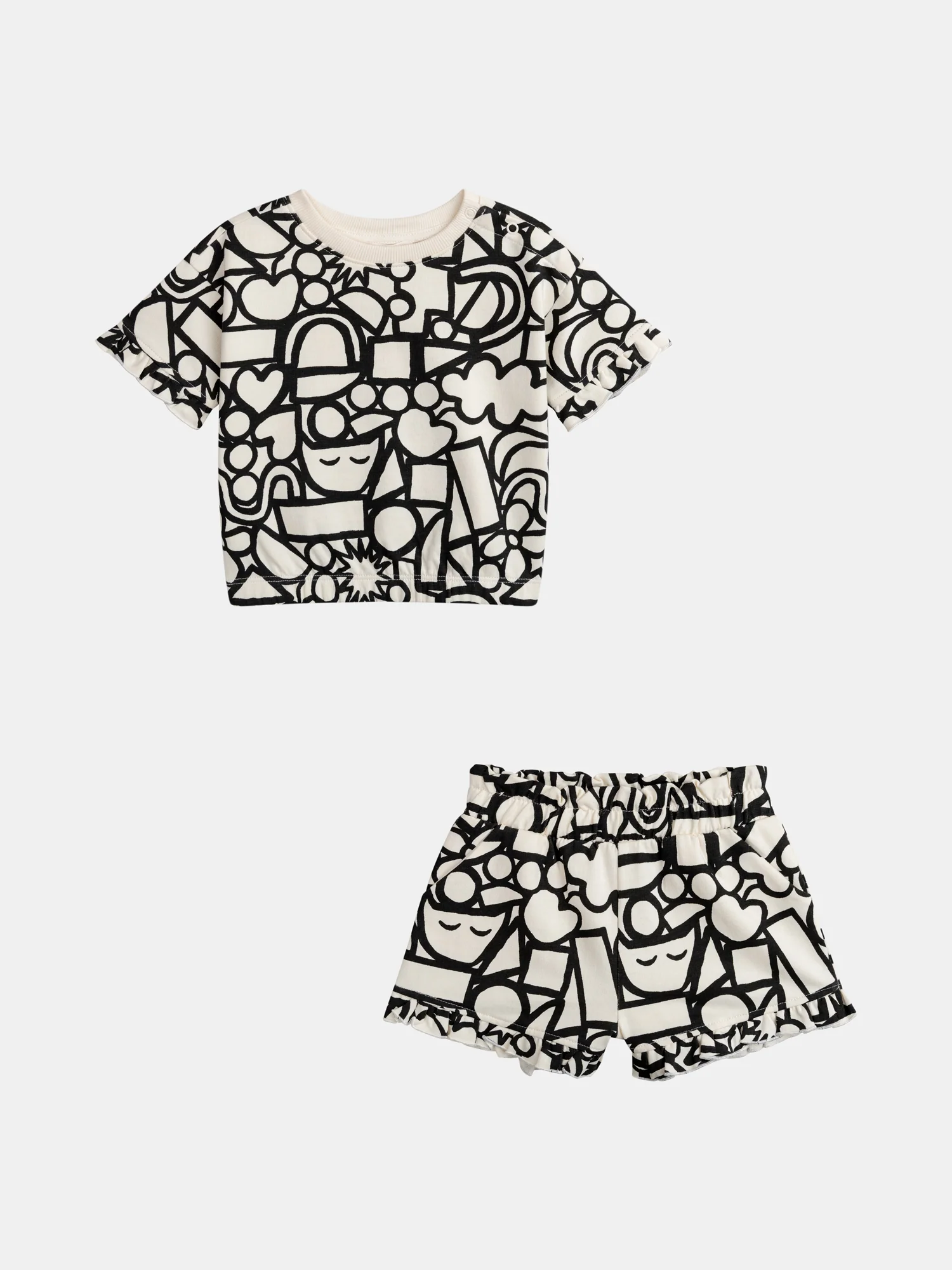 Ensemble t-shirt et short avec imprimé intégral "GRAPHIC" pour bébé fille