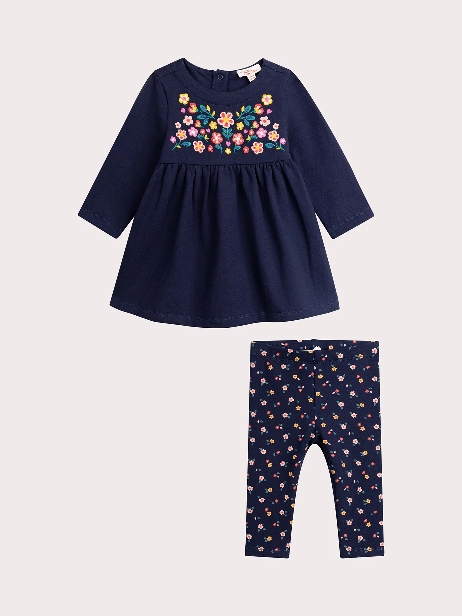Ensemble tunique et legging bleu minuit pour bébé fille
