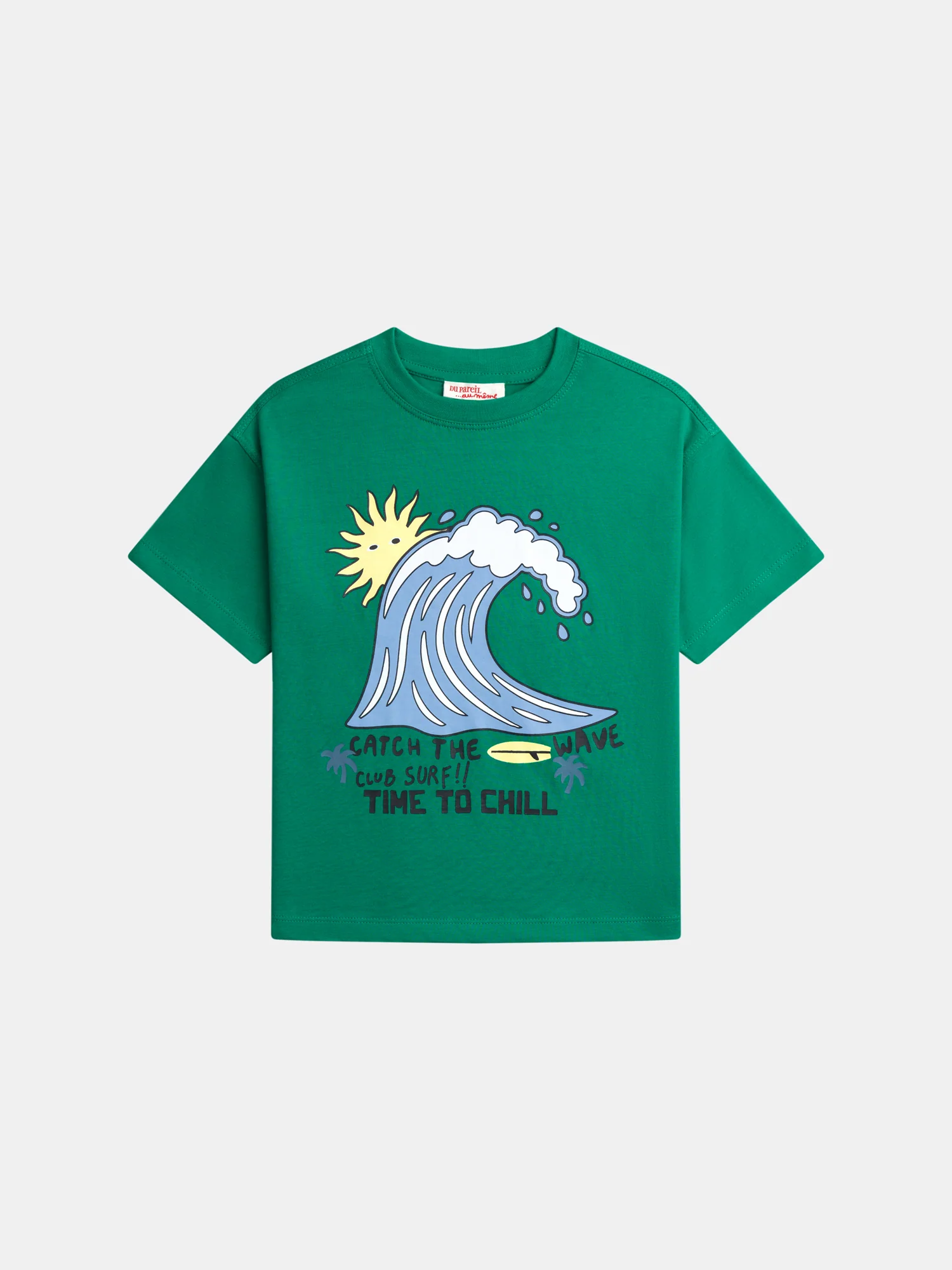 Ensemble t-shirt vert et short bleu foncé avec animation pour garçon - Image 6