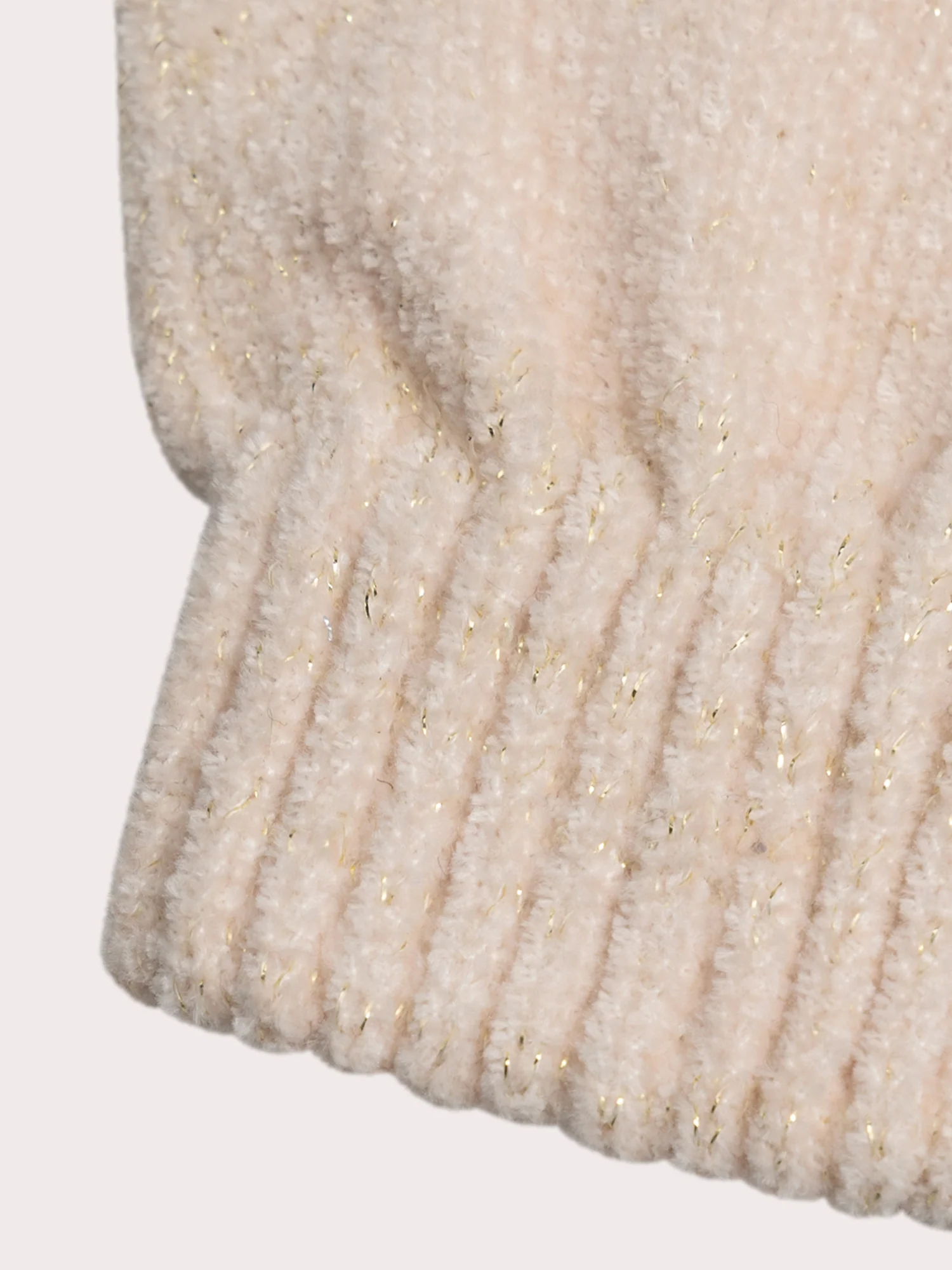 Gants beige en maille brillante pour fille - Image 2