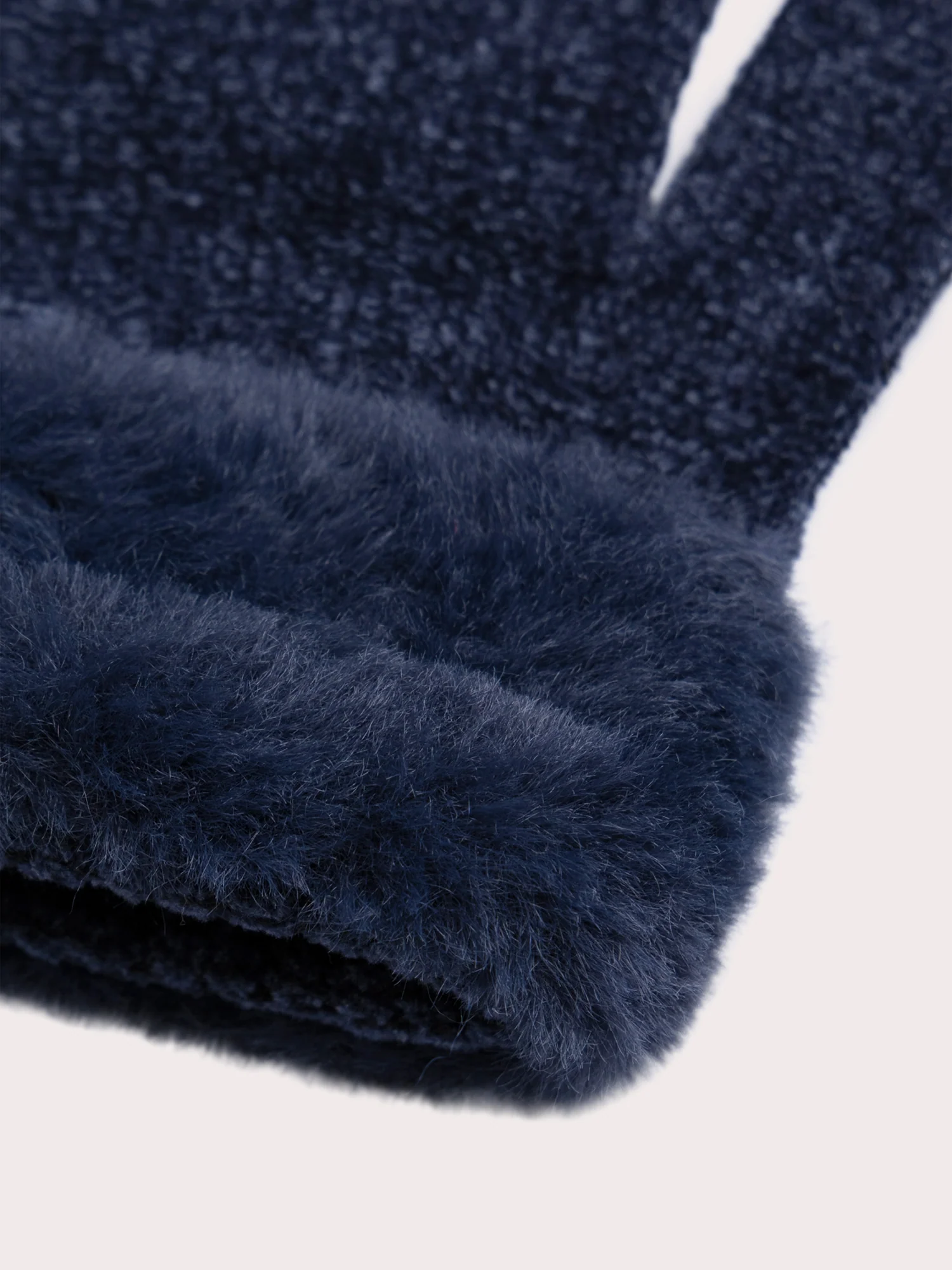 Gants bleus en maille pour fille - Image 2