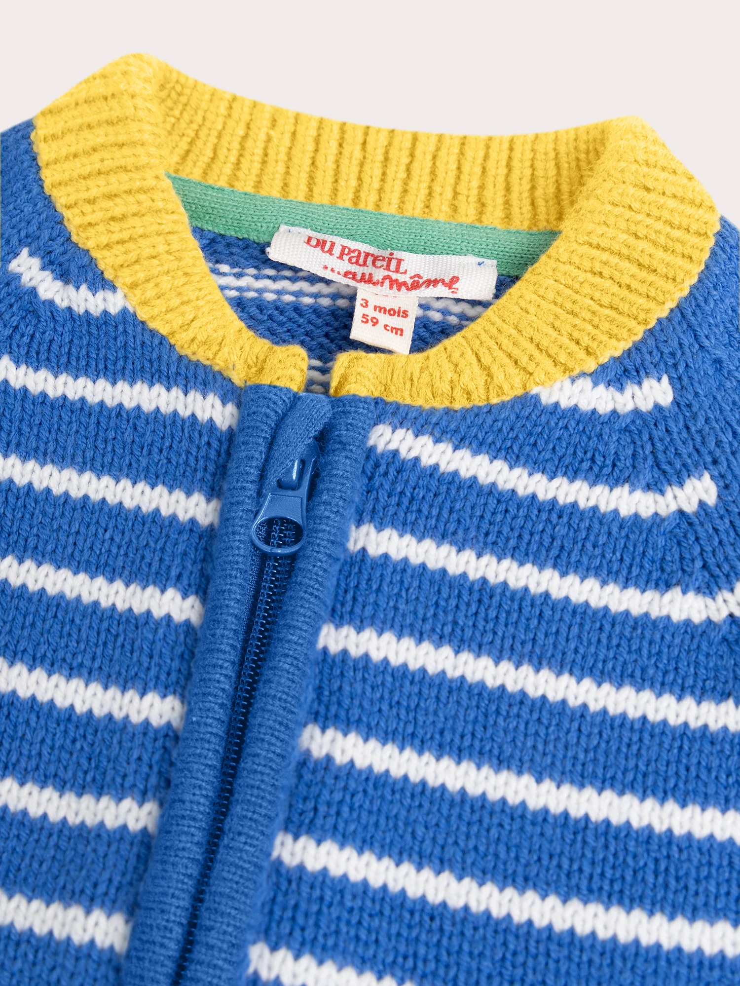 Gilet à rayures bleu pour bébé garçon - Image 3
