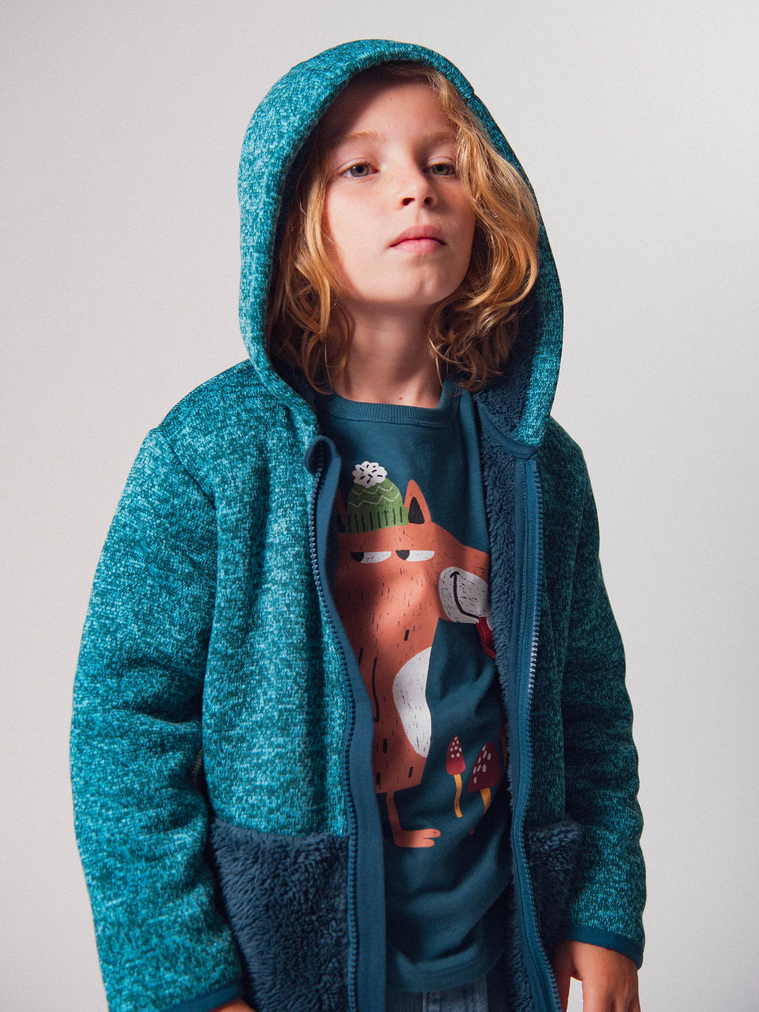 Gilet doublé chaud bleu - Image 5