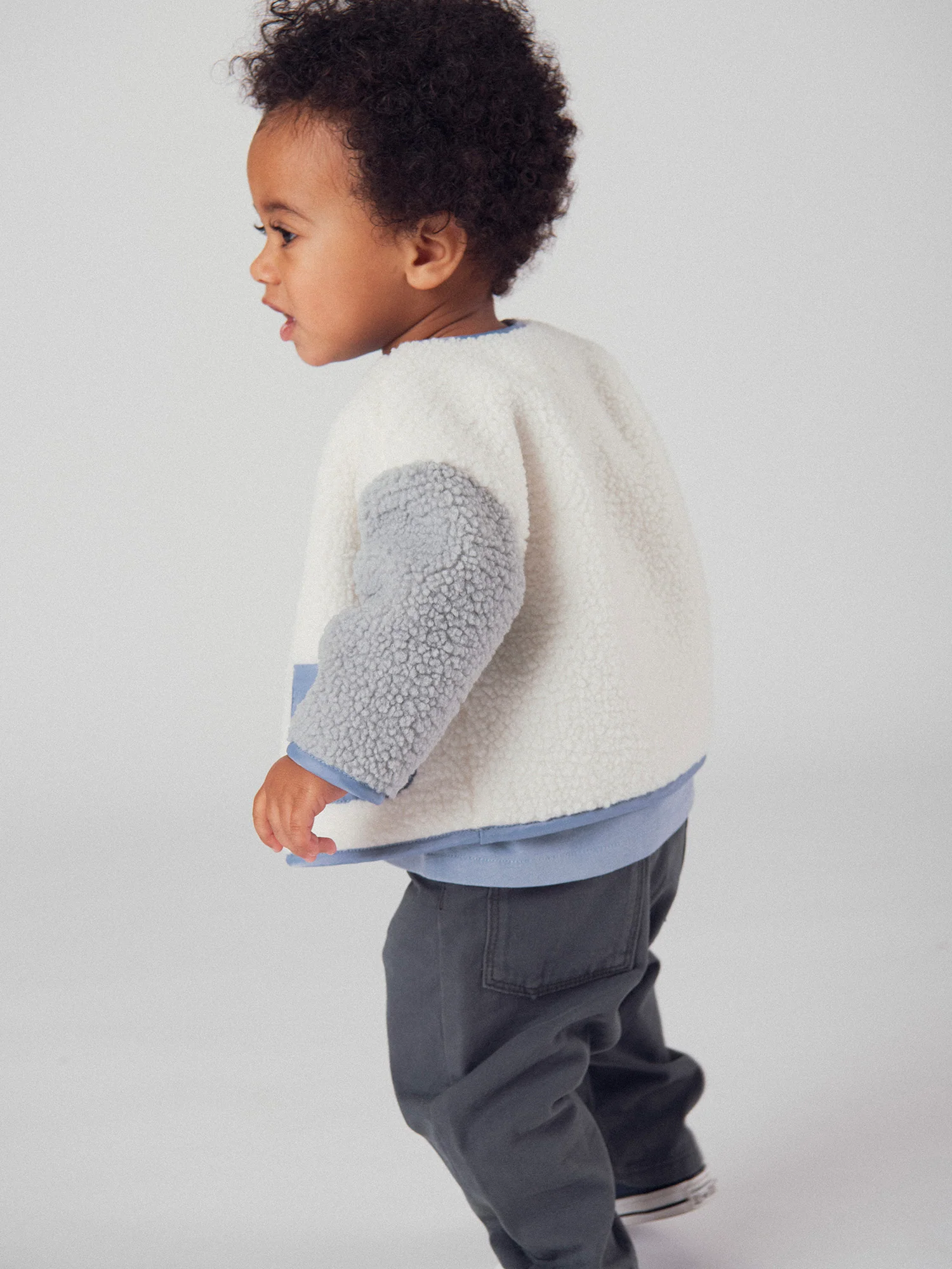 Cardigan moelleux bicolore "Dinosaure" pour bébé garçon - Image 4