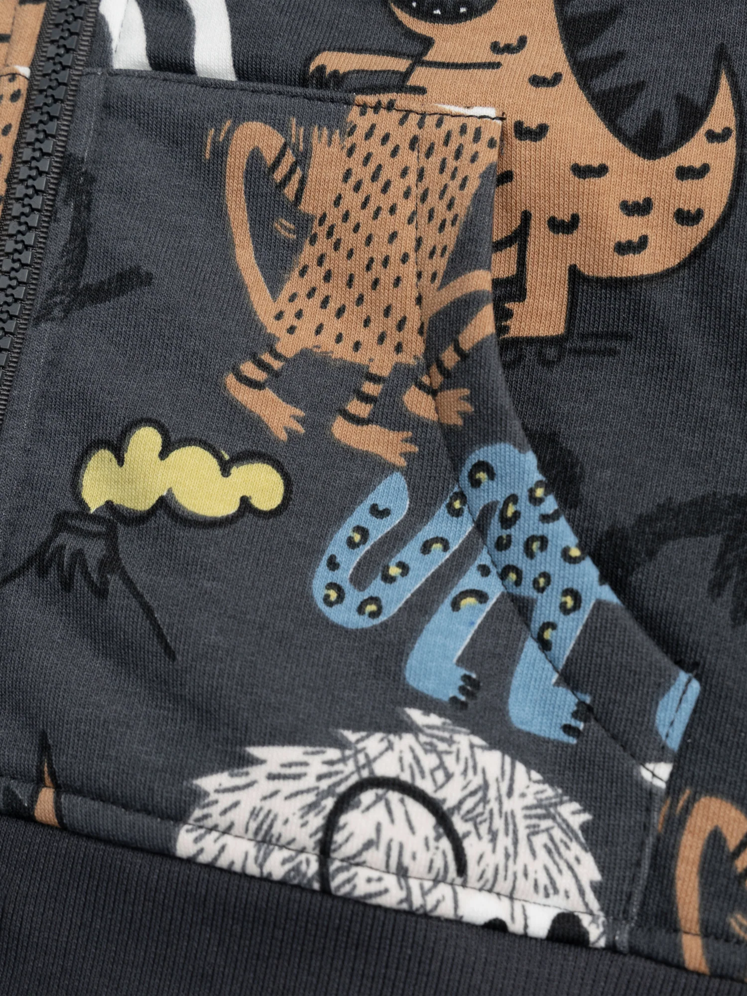 Gilet à capuche doublé chaud imprimé animaux - Image 3