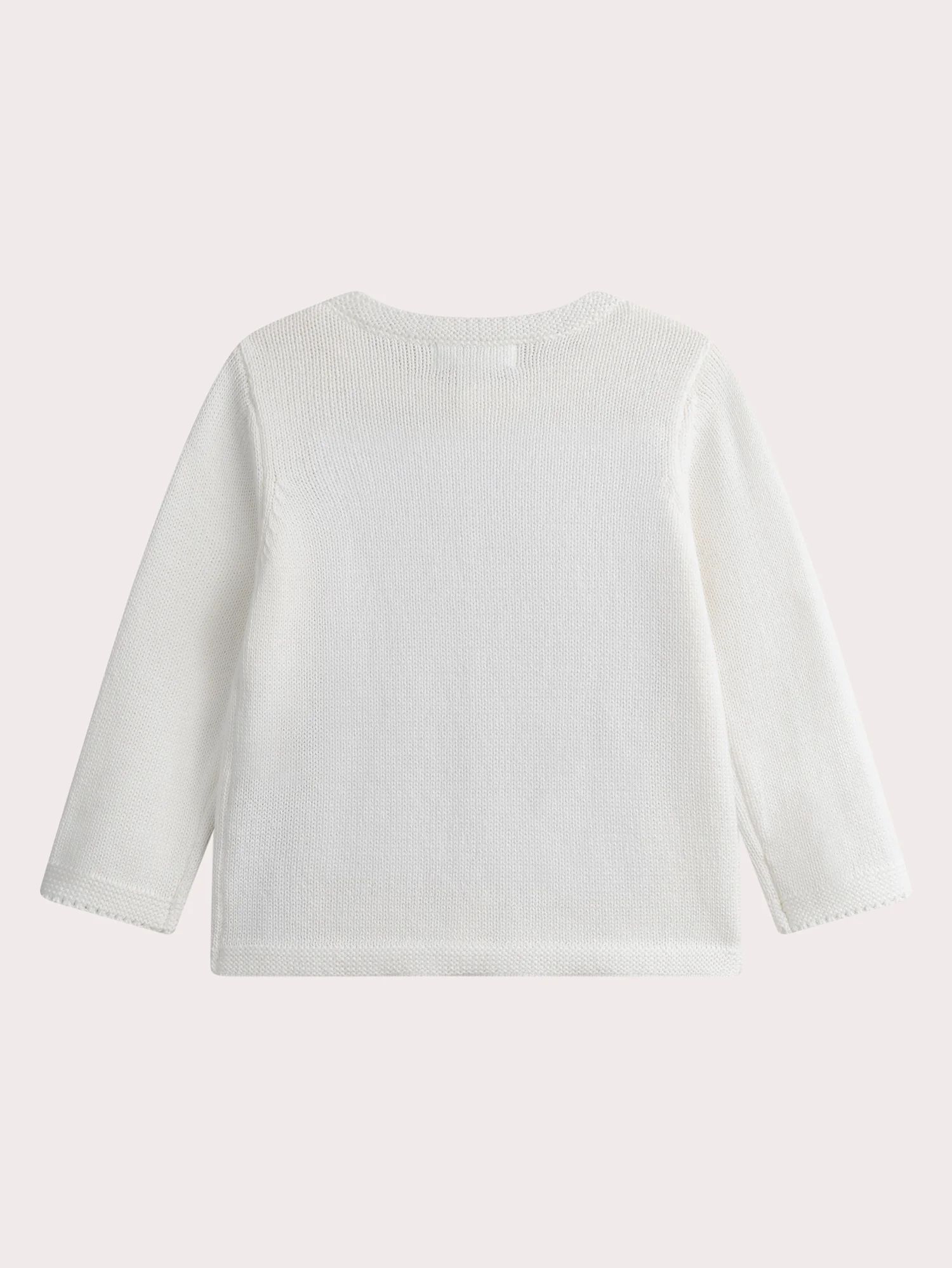 Gilet naissance écru en tricot - Image 3