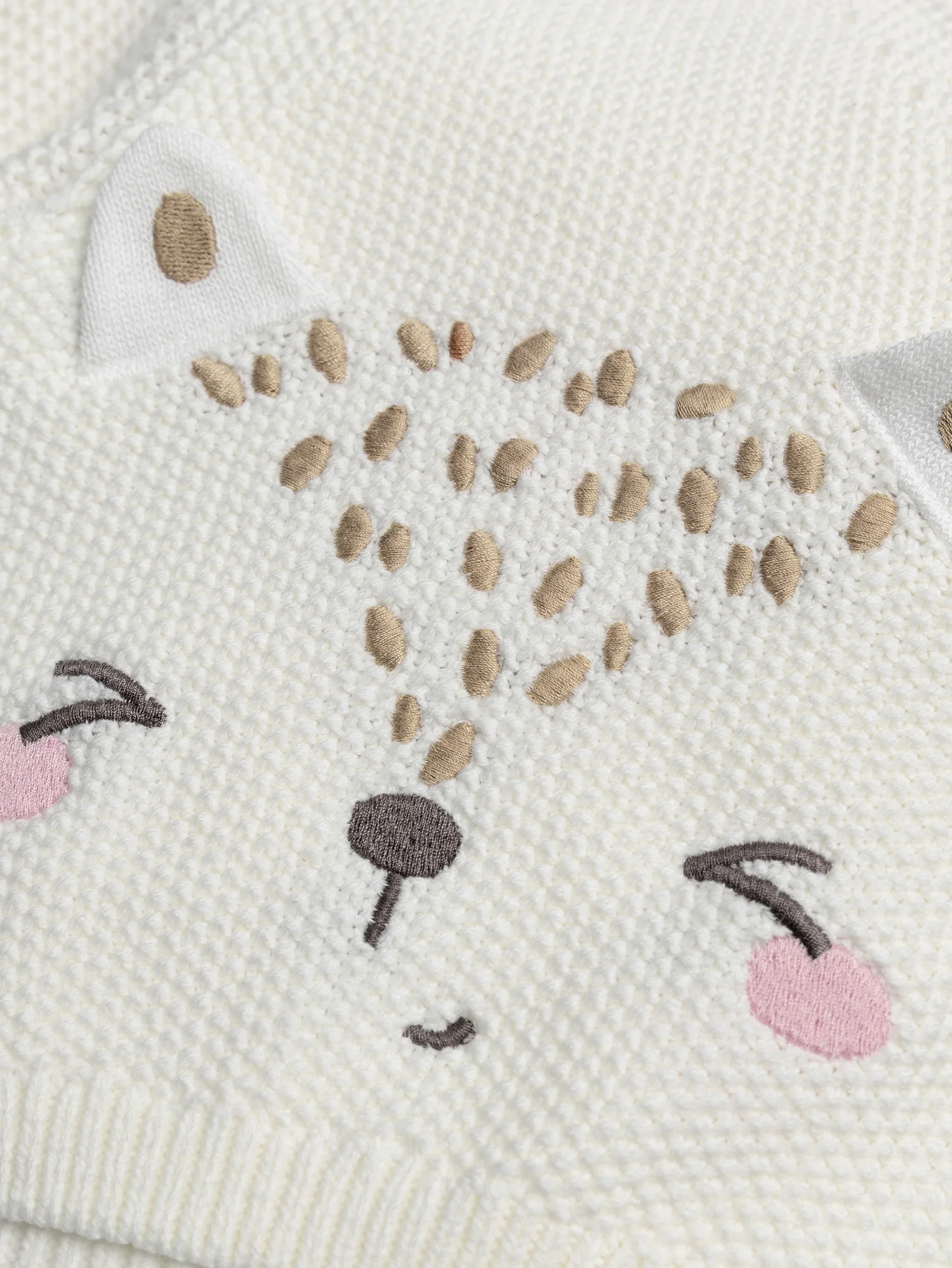 Gilet naissance en tricot motif renard - Image 2