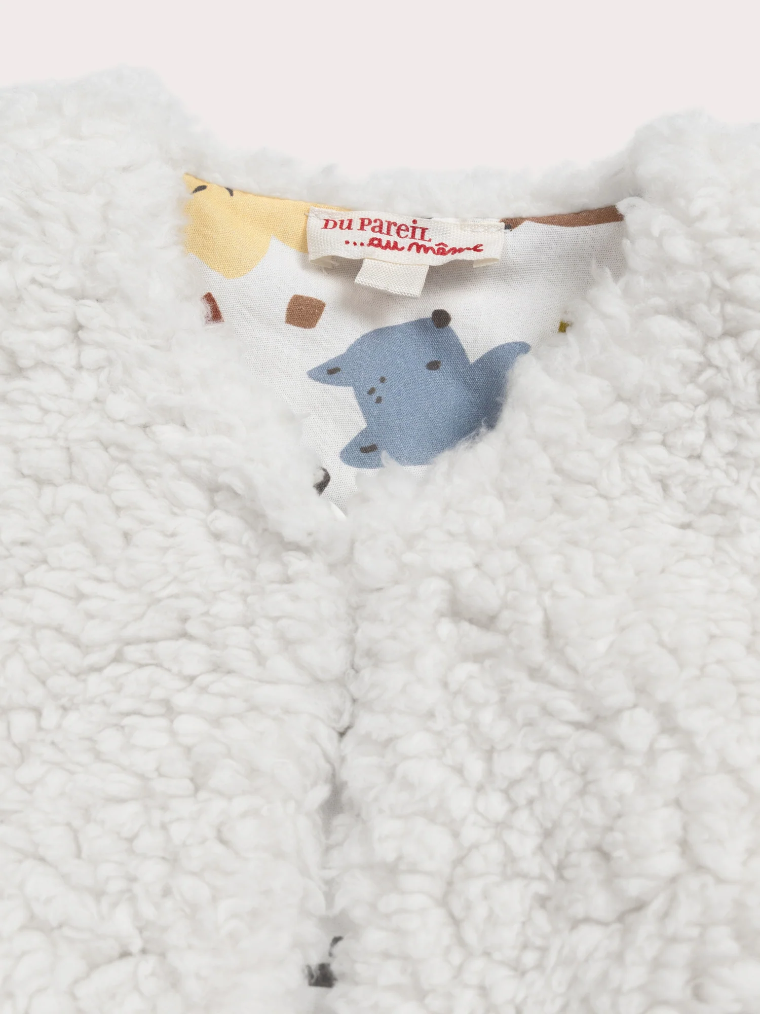 Gilet naissance sans manches blanc réversible - Image 2