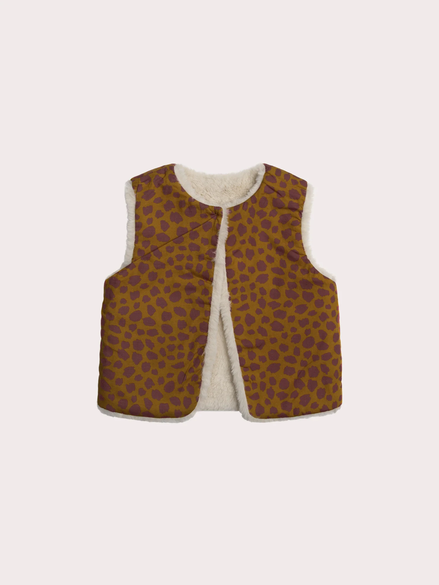 Gilet sans manche en fourrure synthétique réversible - Image 4