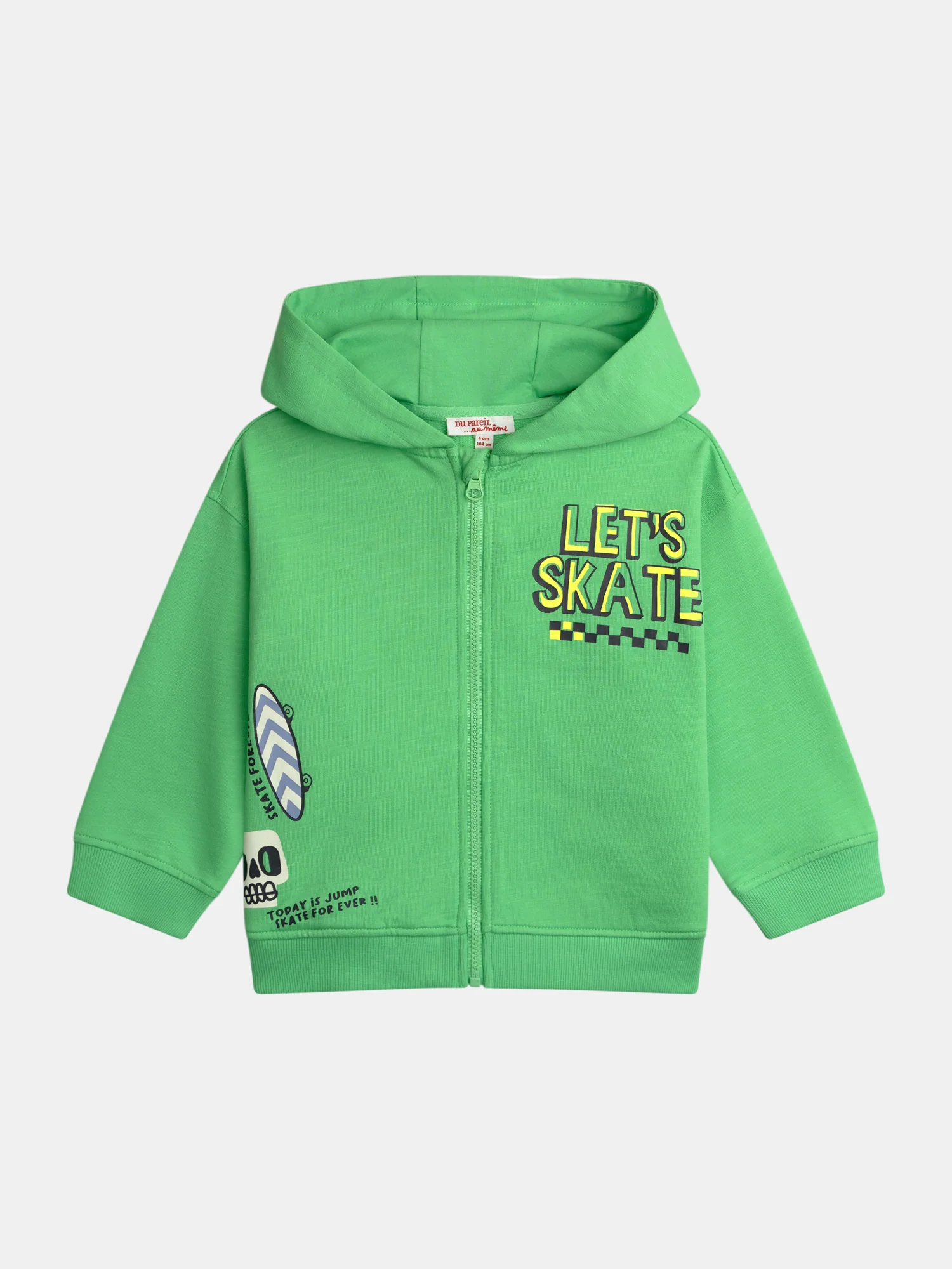 Gilet vert zippé a animation pour garçon