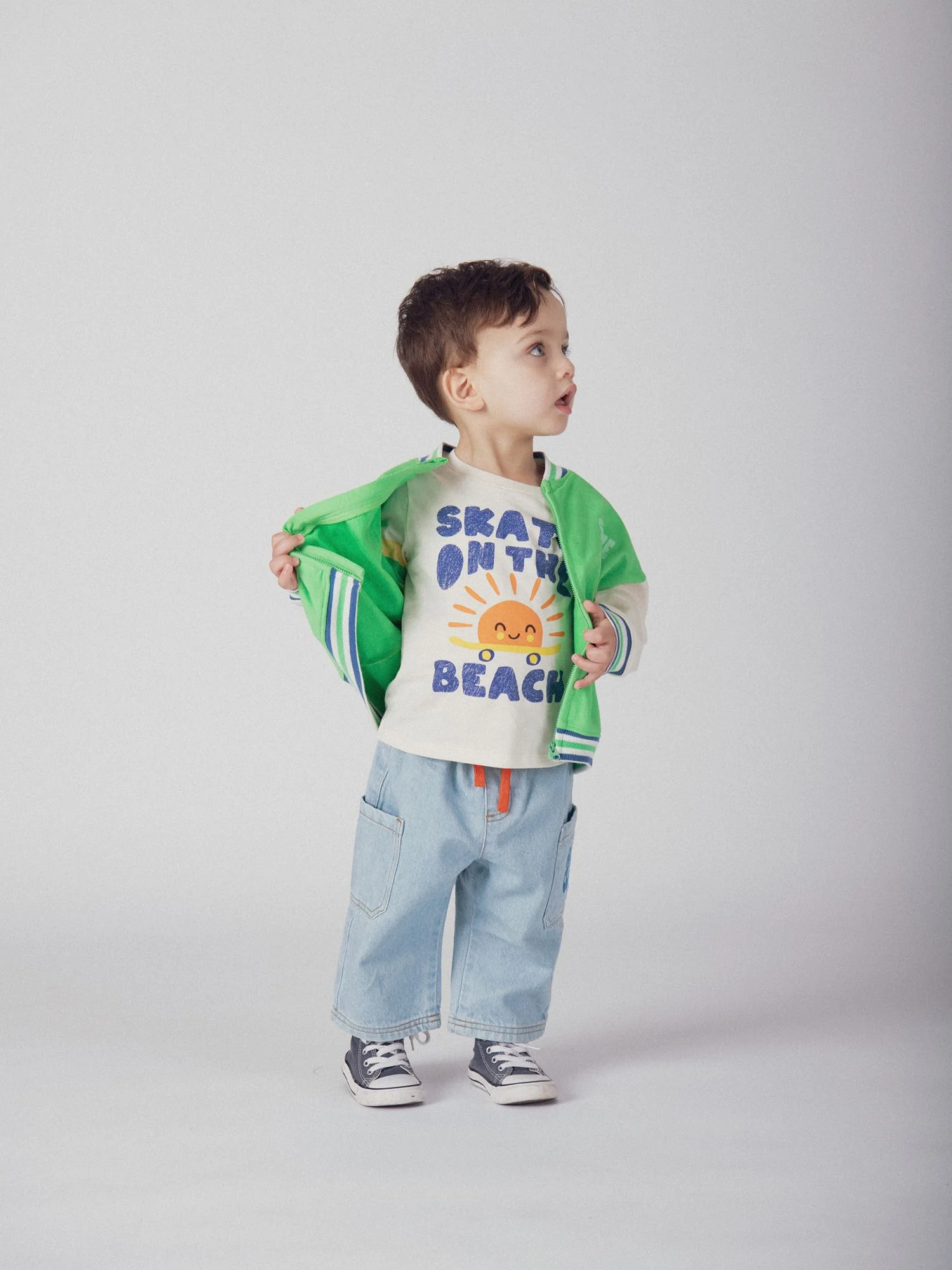 Gilet zippé "Skate Club" Vert Chance pour bébé garçon - Image 3