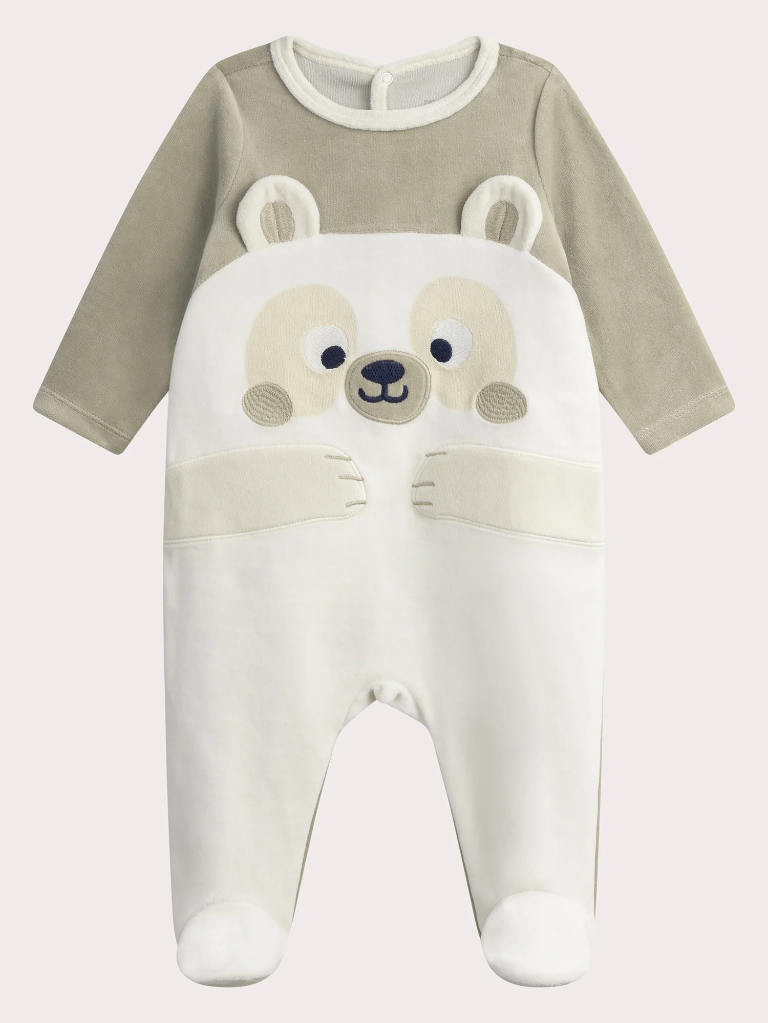 Grenouillere beige foncée pour bébé garçon
