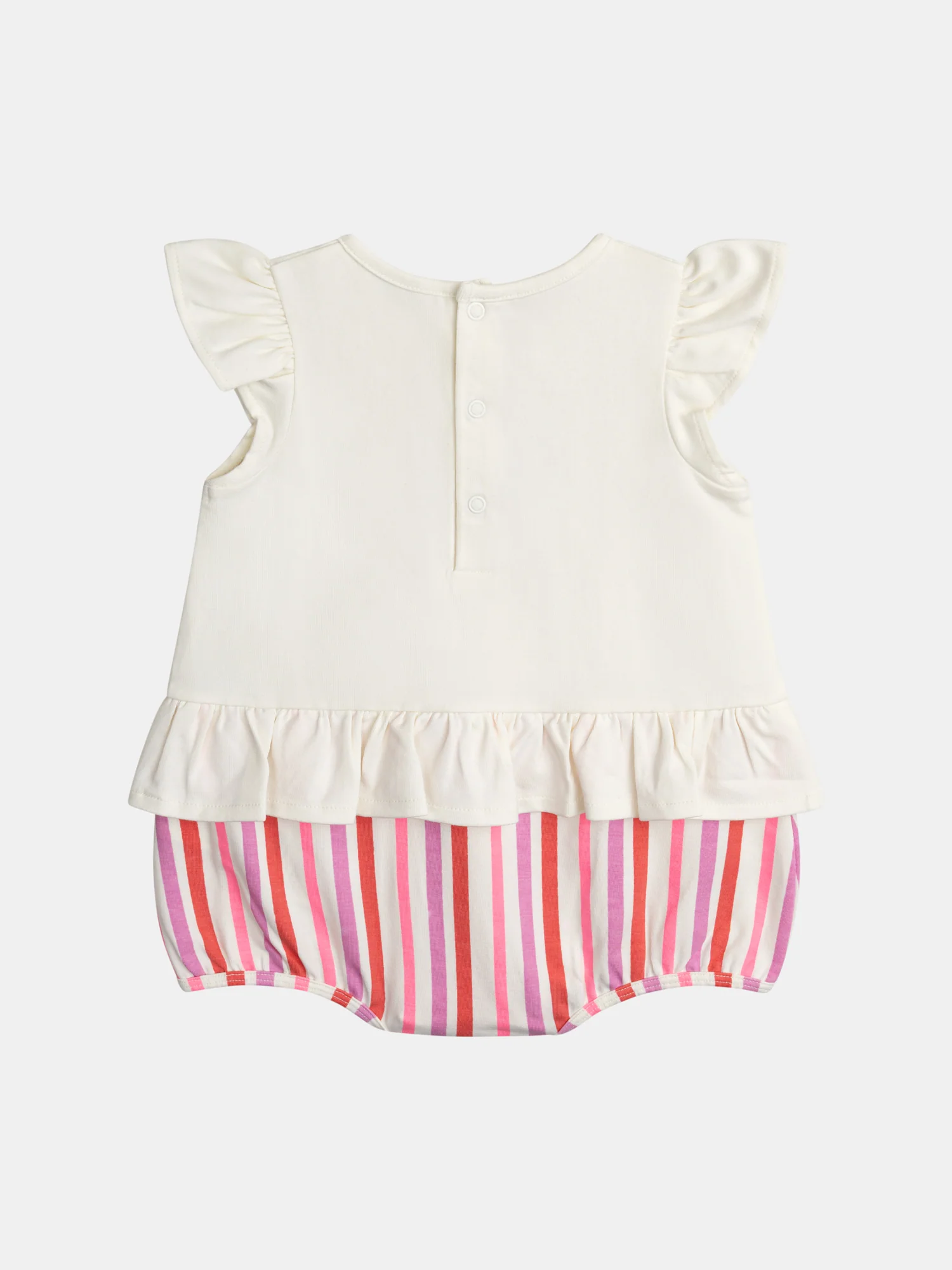 Grenouillère bi-matière à volants et motif "Ice Cream Chat" pour bébé fille - Image 4