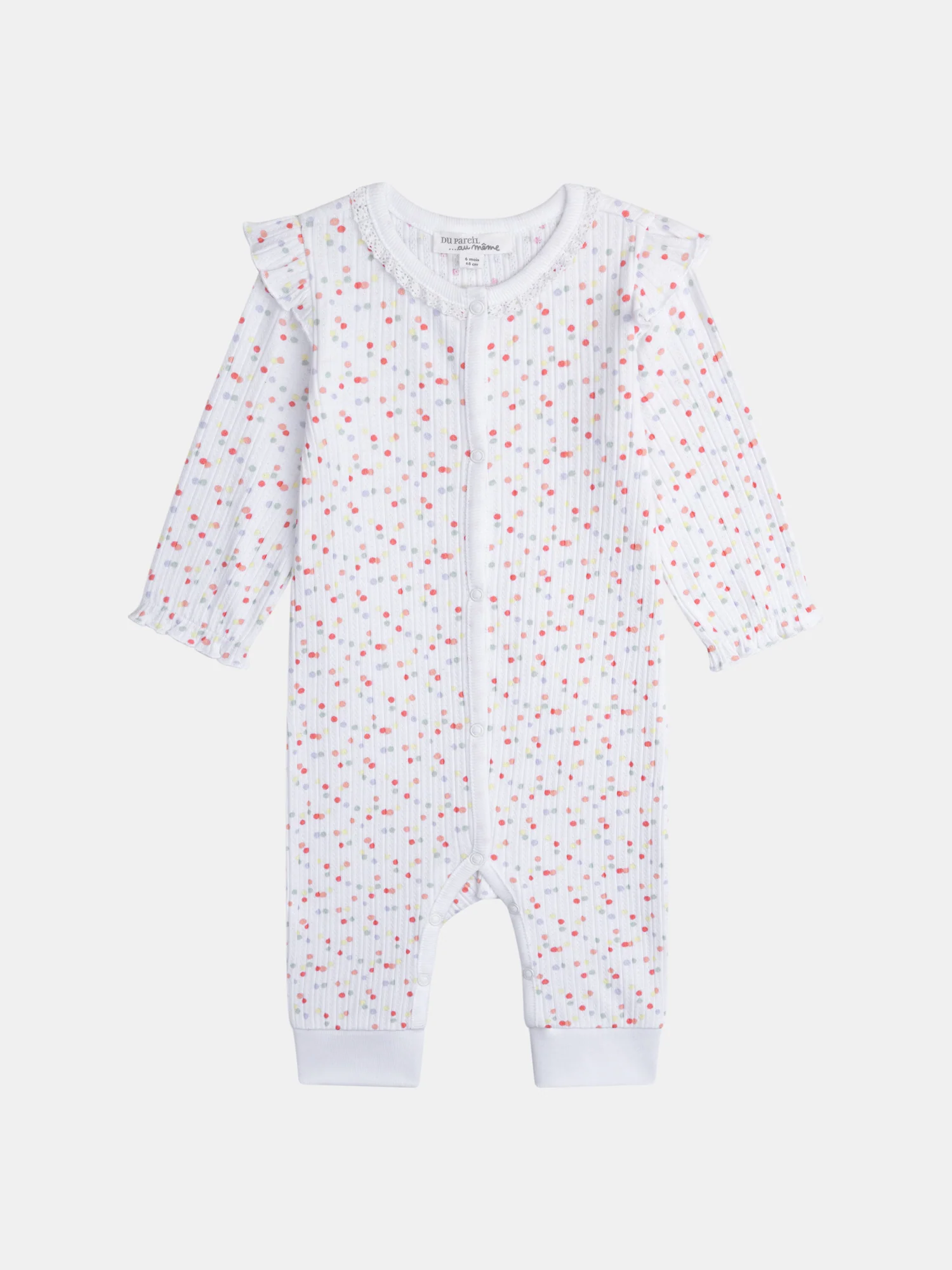 Grenouillère sans pieds blanche naissance pour fille