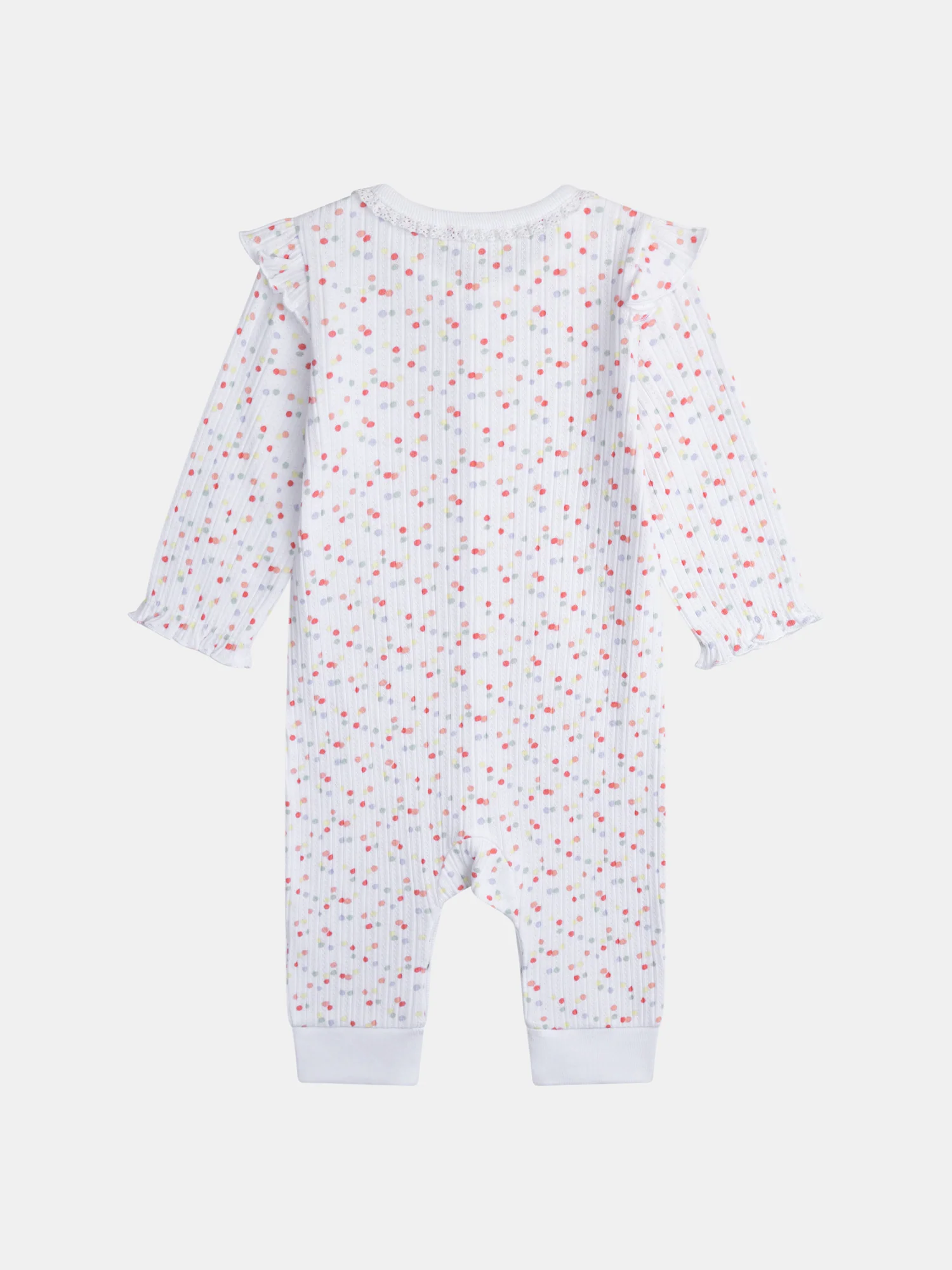 Grenouillère sans pieds blanche naissance pour fille - Image 3
