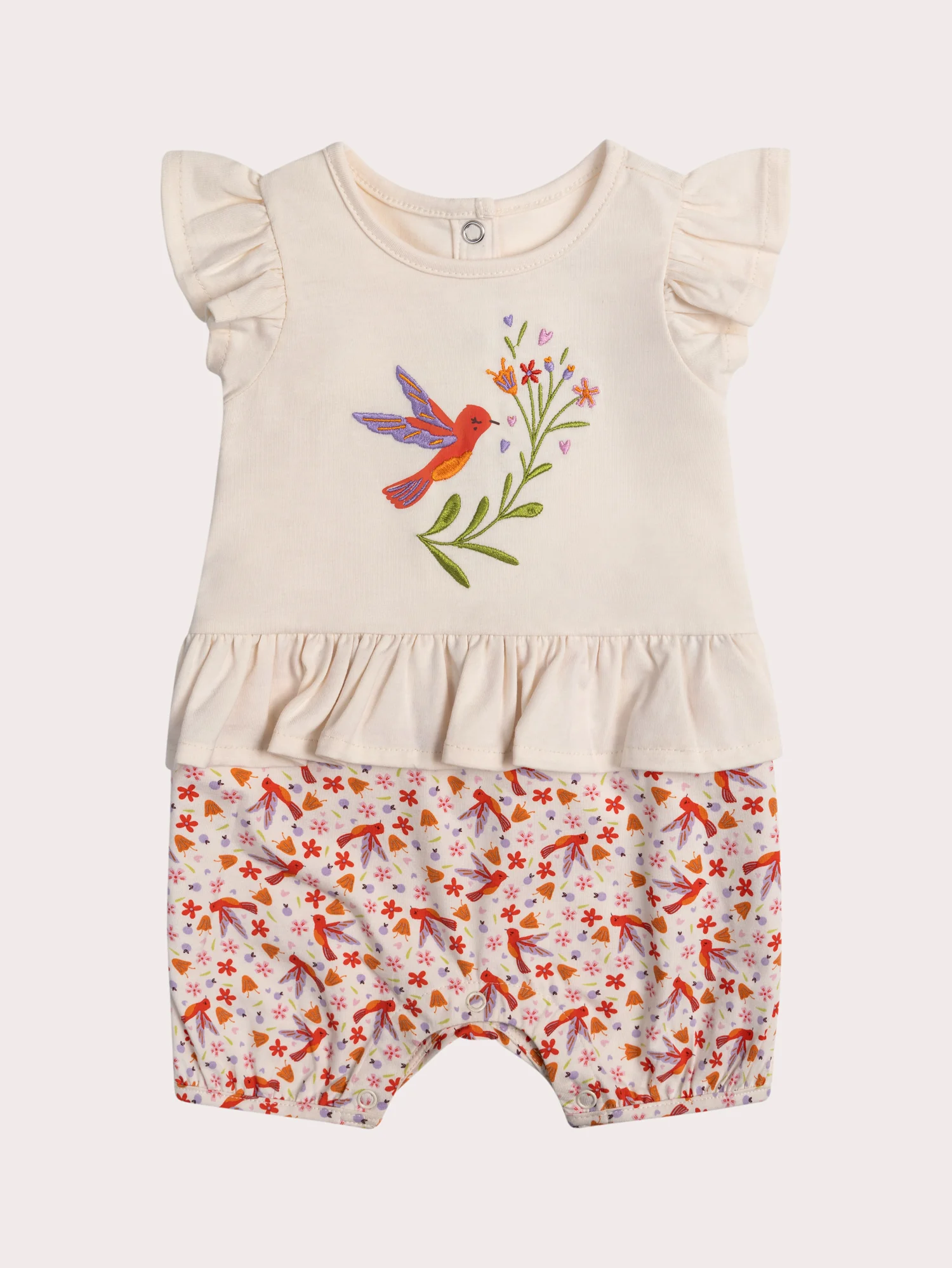 Grenouillere colibri pour bébé fille