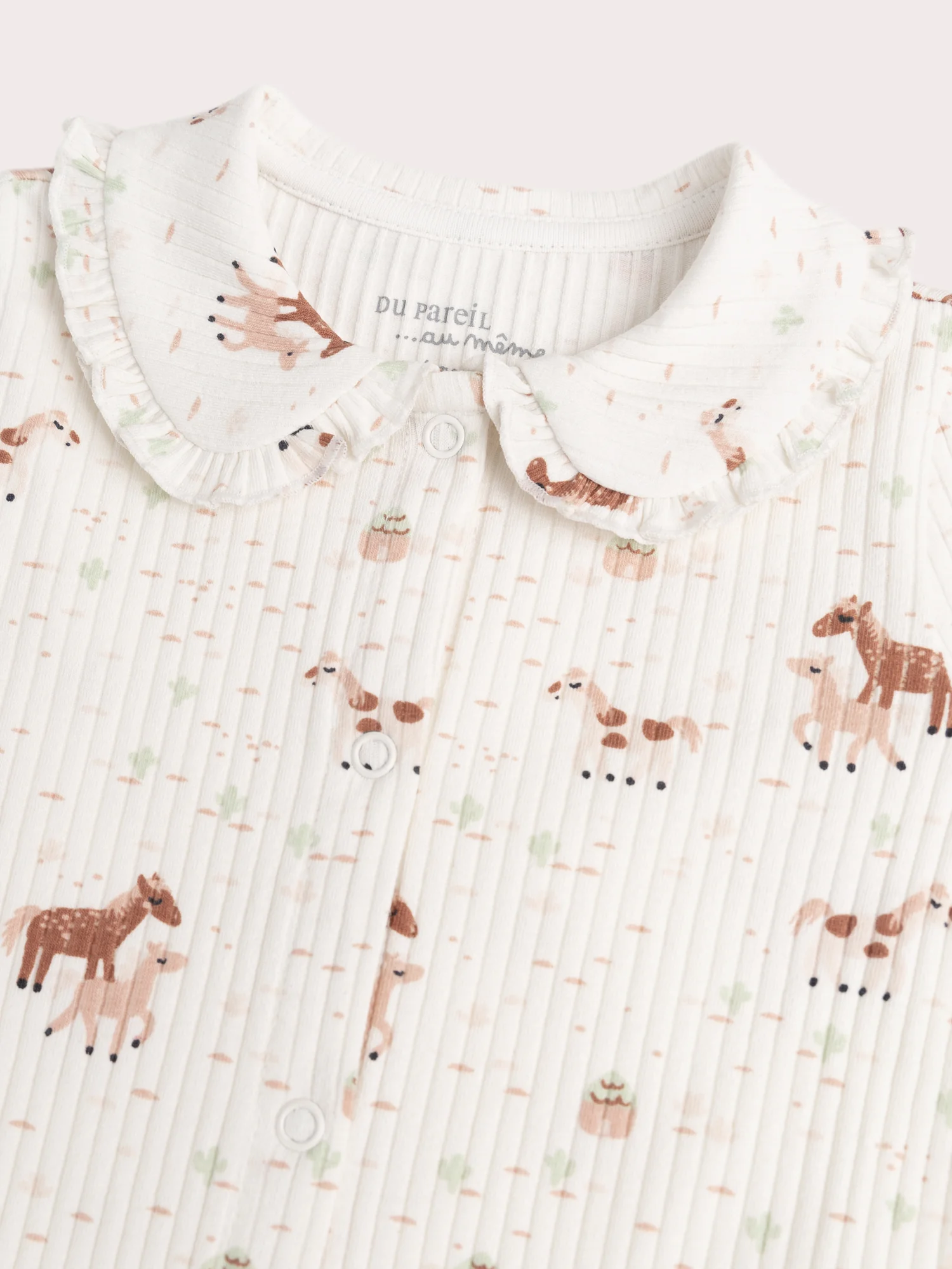 Grenouillere écru à motifs pour bébé fille - Image 2