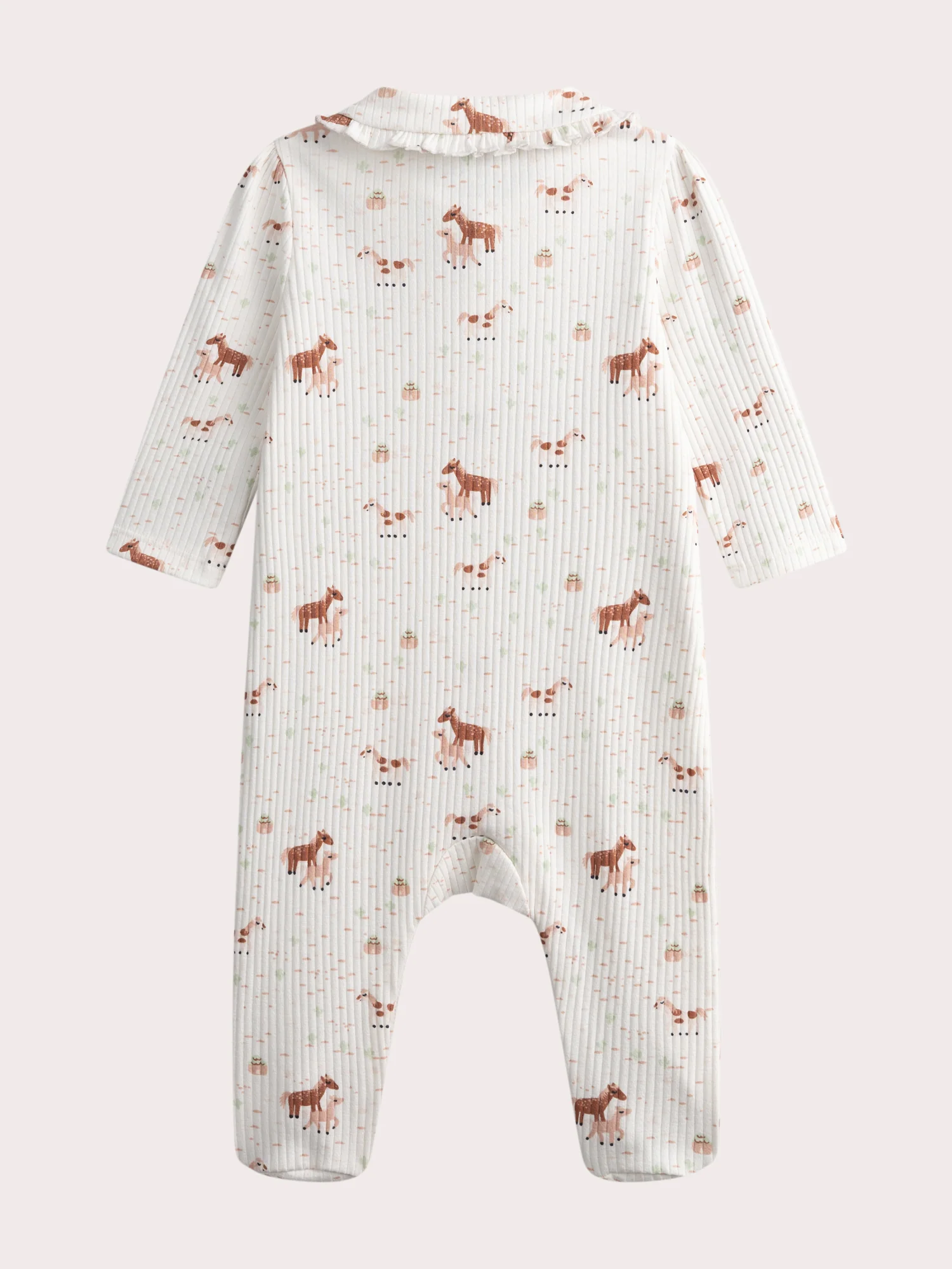 Grenouillere écru à motifs pour bébé fille - Image 3