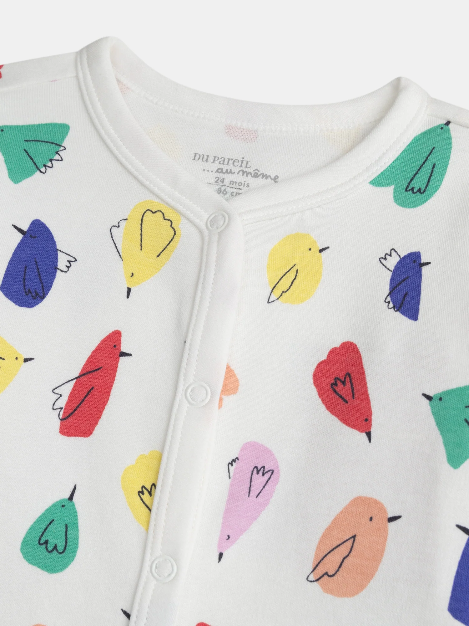 Grenouillère écrue imprimé all-over oiseaux pour bébé Fille - Image 3