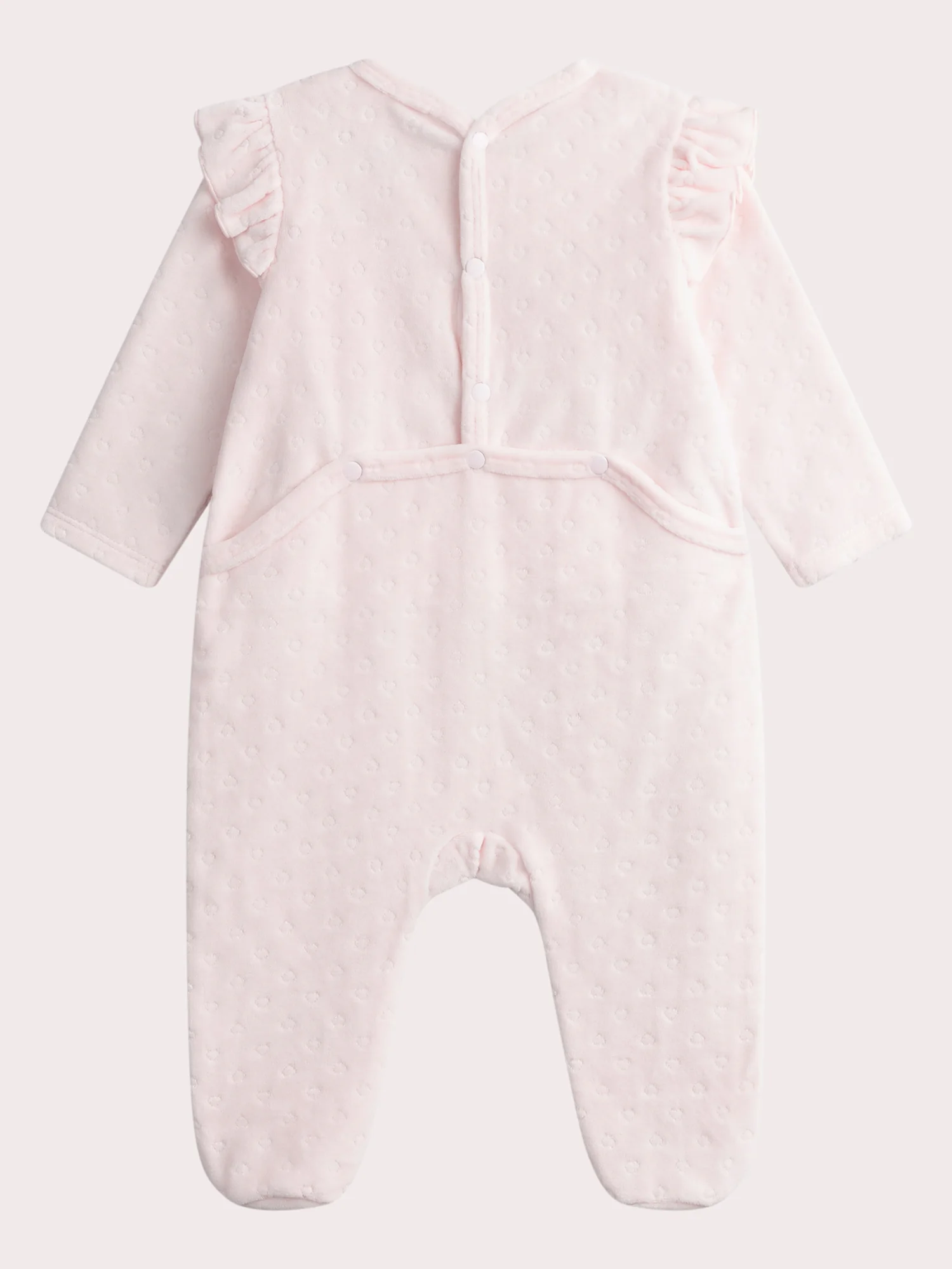 Grenouillere en velours rose pour bébé fille - Image 3