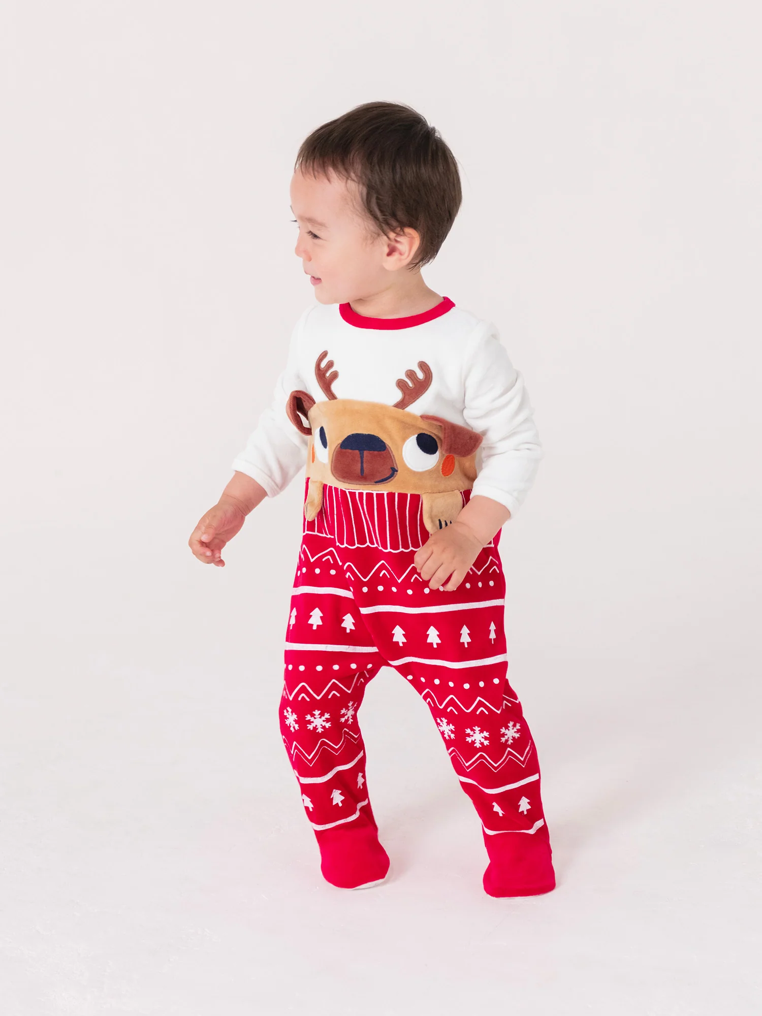 Grenouillere en velours theme Noël pour bébé garçon - Image 2