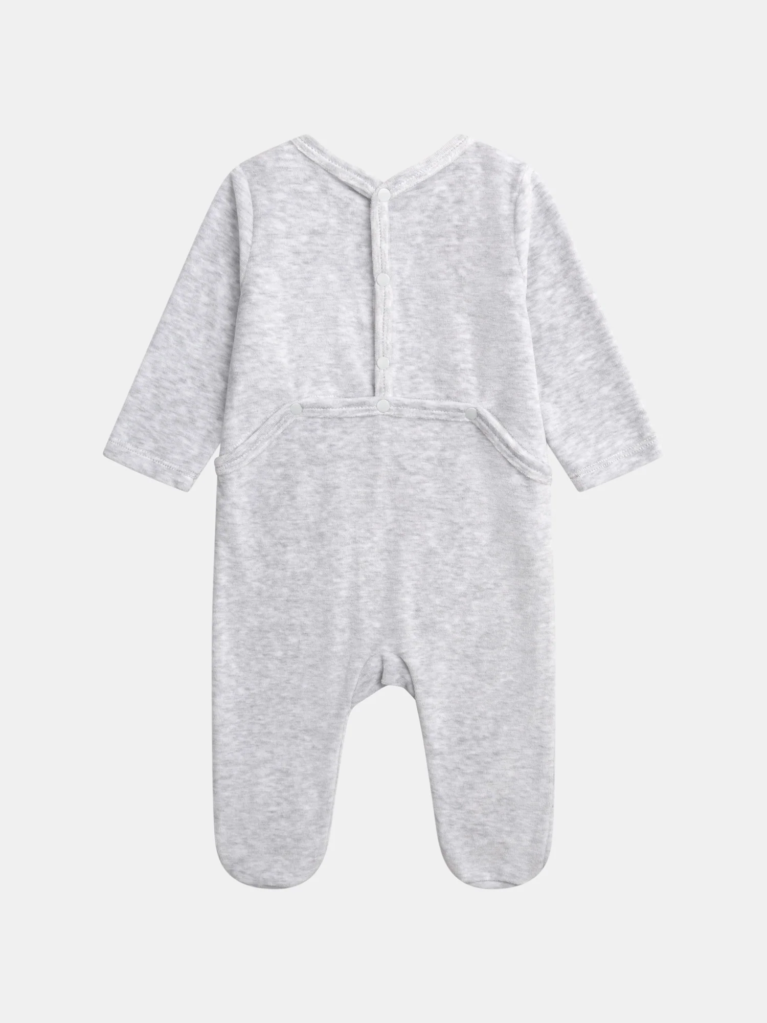 Grenouillère grise chiné à motif chien pour bébé garçon - Image 3