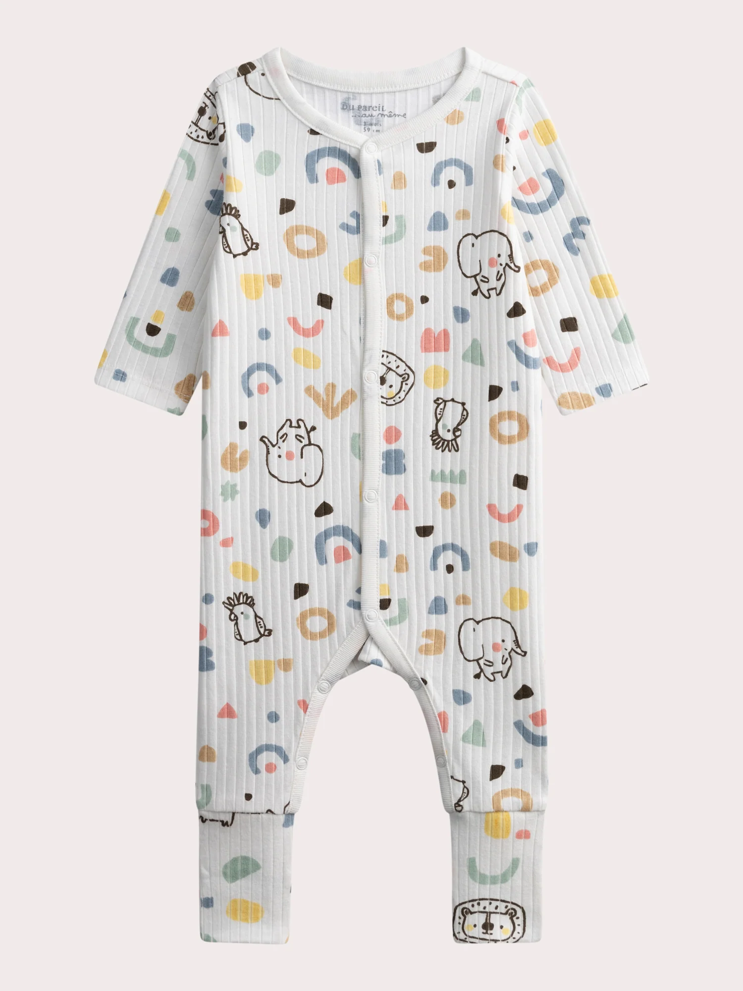 Grenouillère naissance côtélée fantaisie