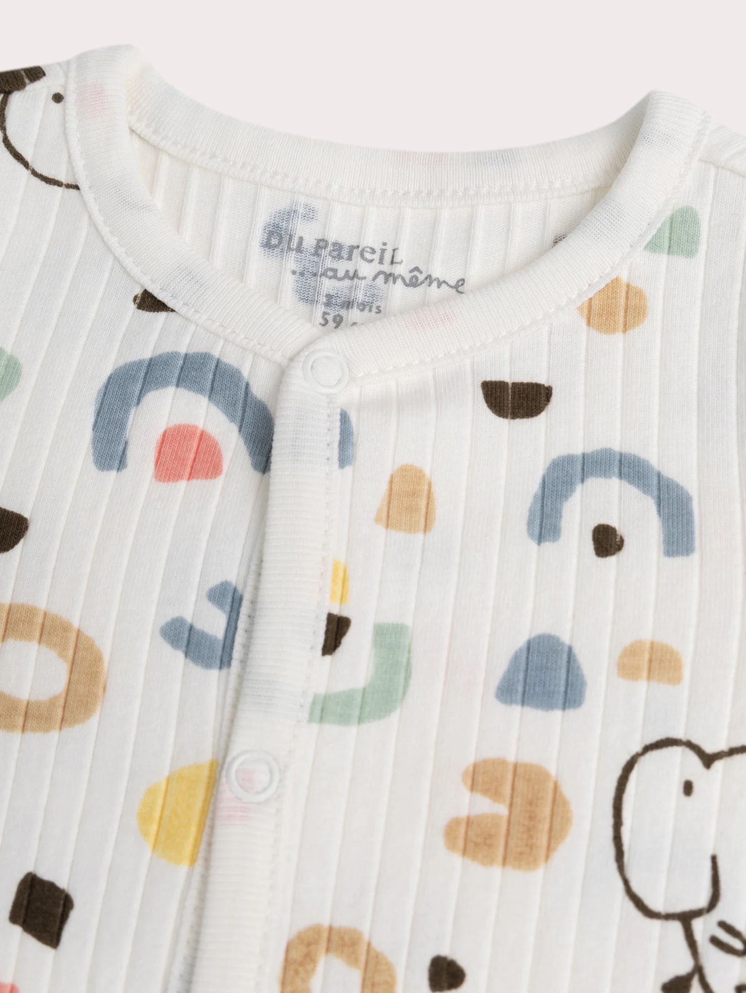 Grenouillère naissance côtélée fantaisie - Image 2