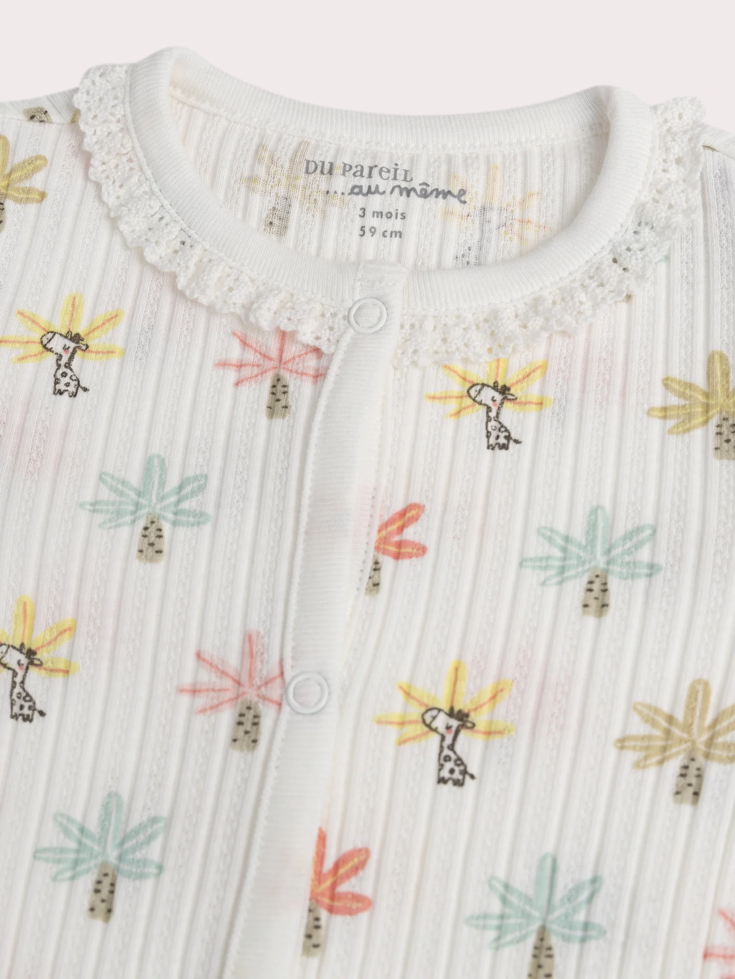 Grenouillère naissance imprimée fantaisie pour fille - Image 2