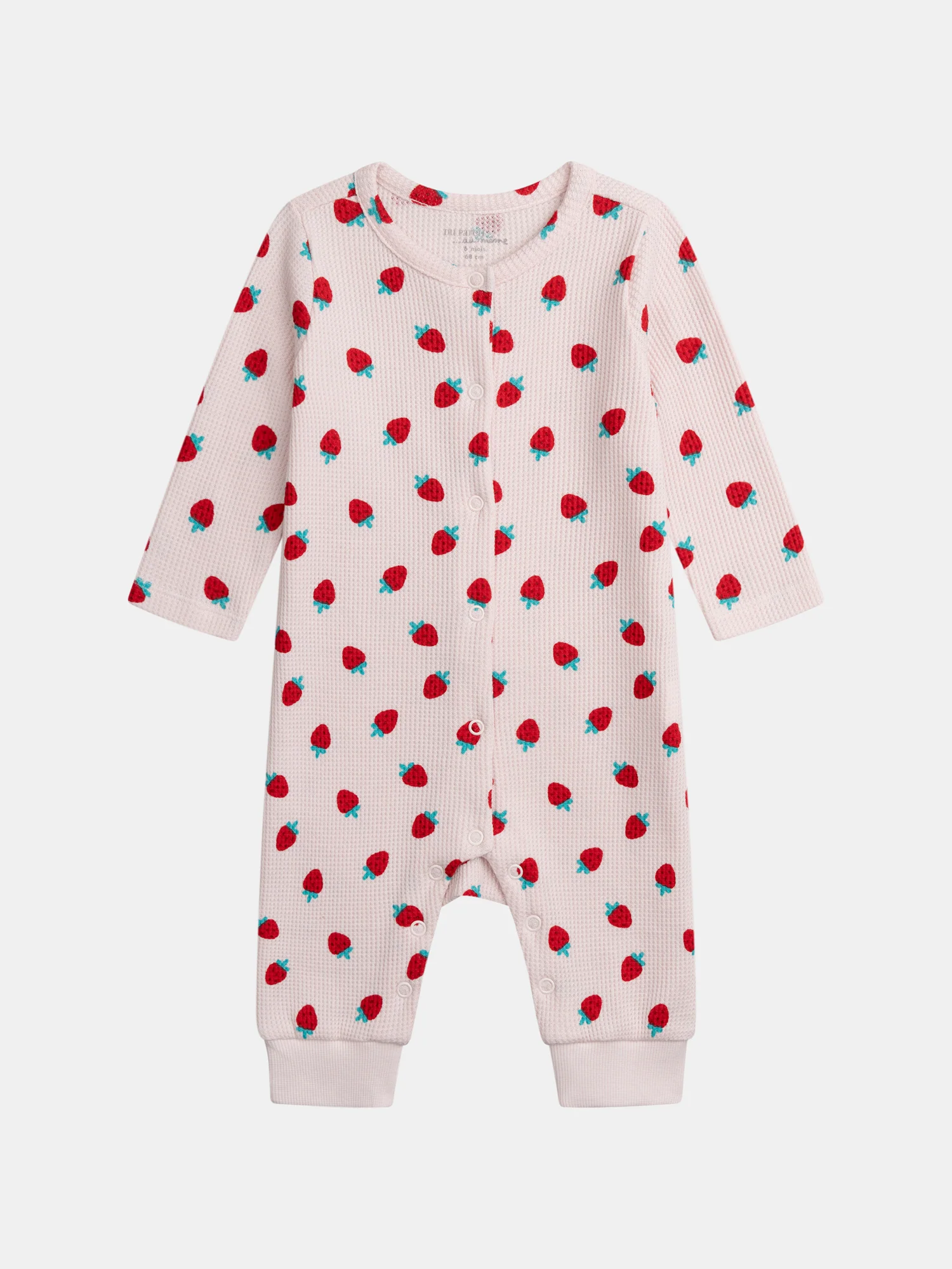 Grenouillère rose avec imprimé intégral fraises pour bébé fille