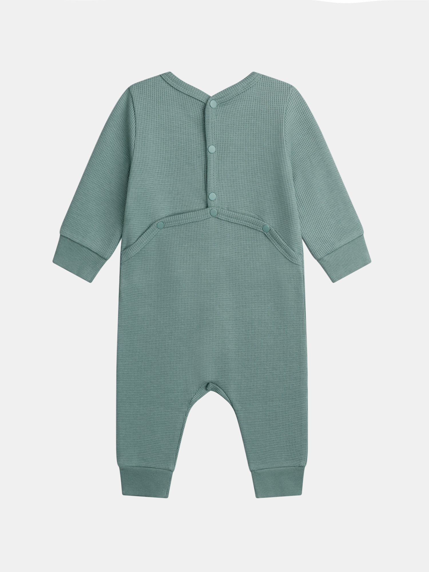 Grenouillère vert "Good Vibes" en maille gaufrée pour bébé garçon - Image 8