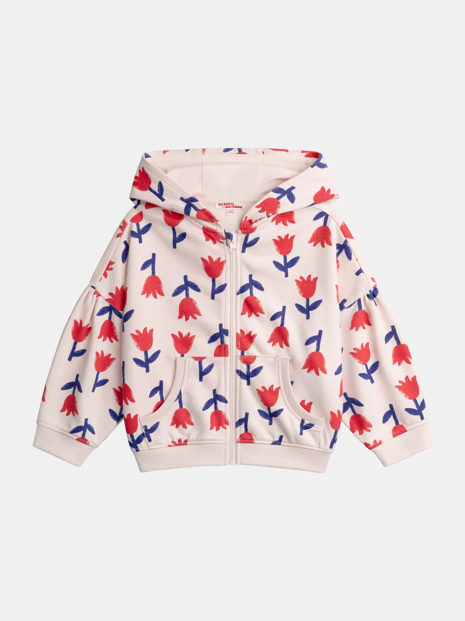 Haut de jogging rose imprimé coquelicots pour fille