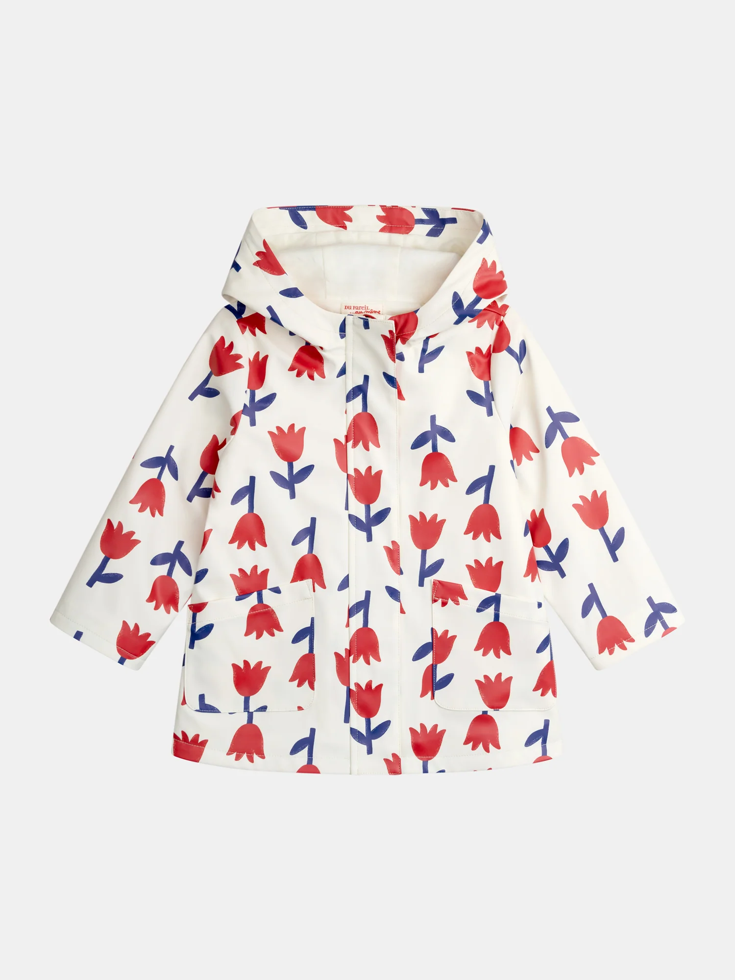 Imperméable écru à imprimé fleurs pour fille