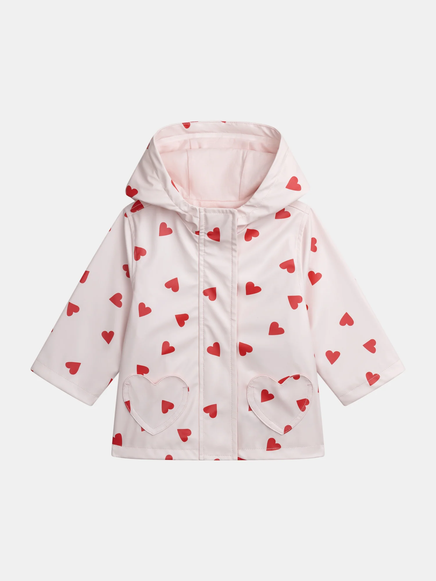 Imperméable rose imprimé cœurs pour bébé fille