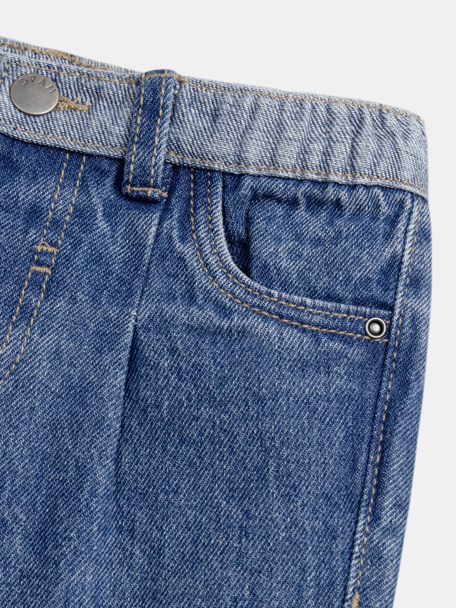 Jean bleu bicolore motif pomme pour bébé garçon - Image 5