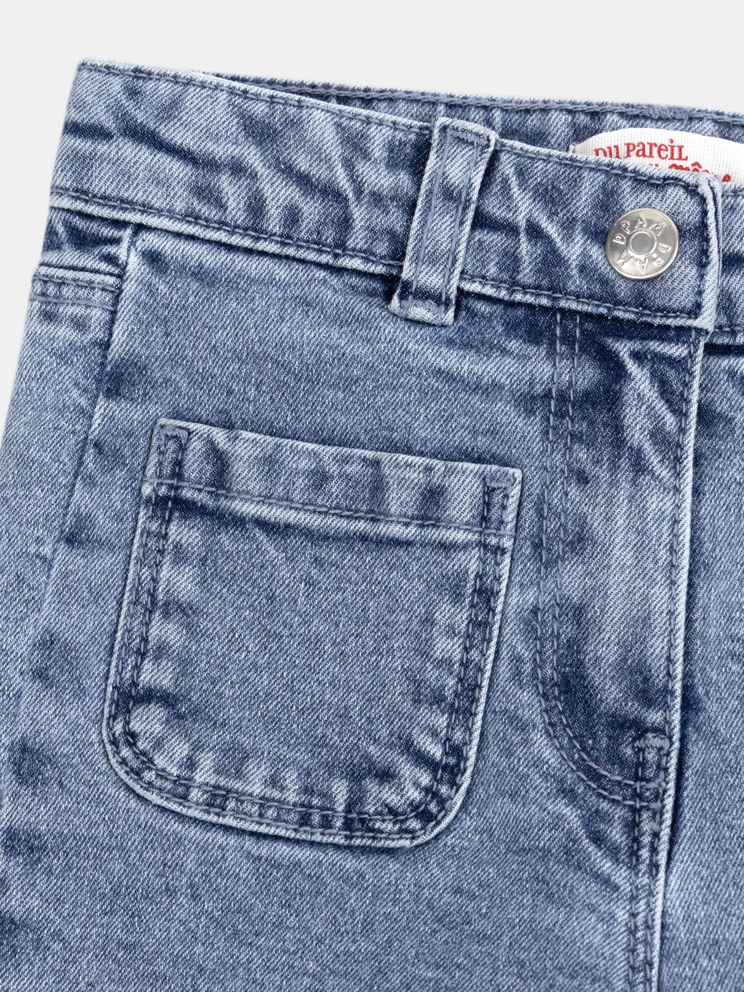Jean en denim bleu clair a poches pour fille - Image 4