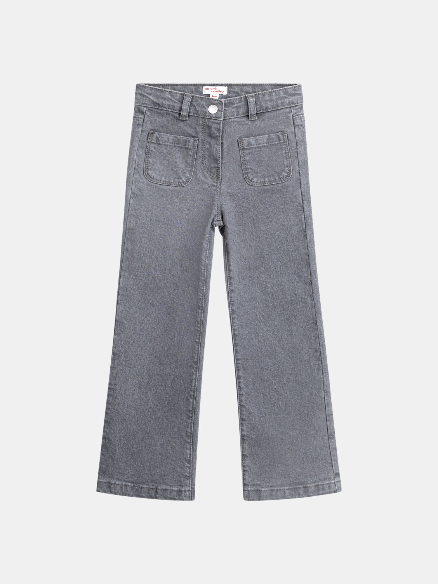 Jean en denim gris a poches pour fille
