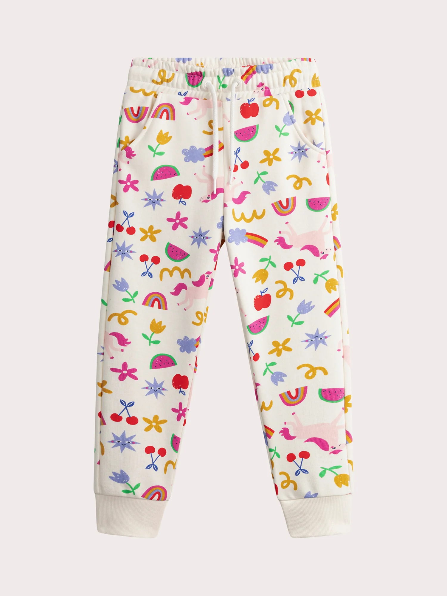 Jogging écru imprimé multicolore