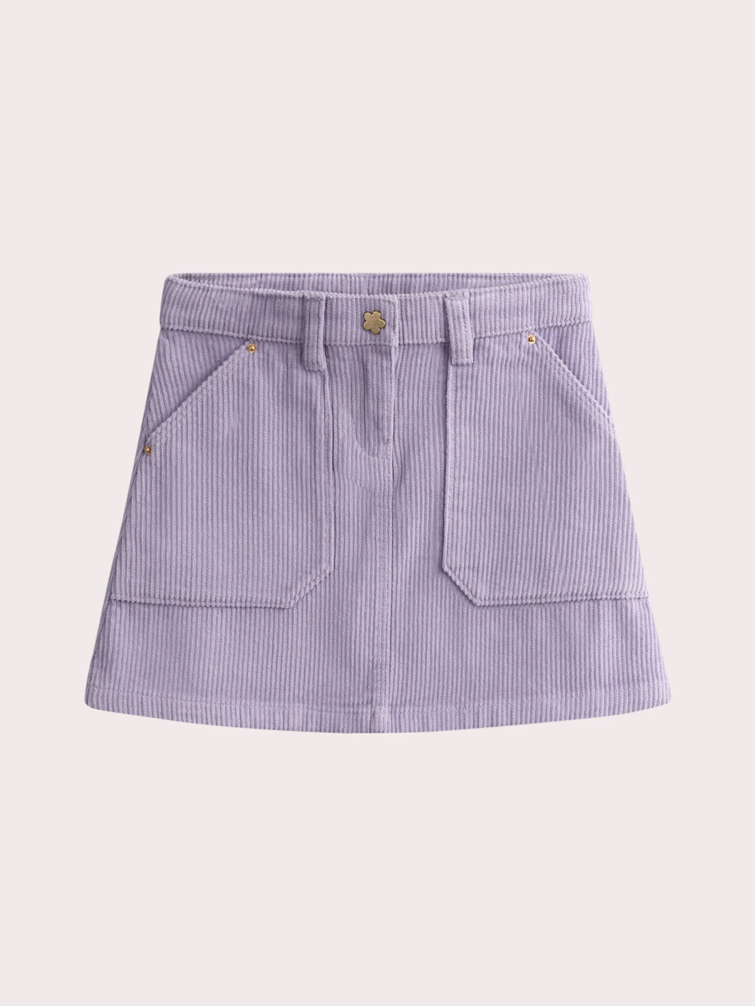 Jupe courte violette en velours côtelé pour fille