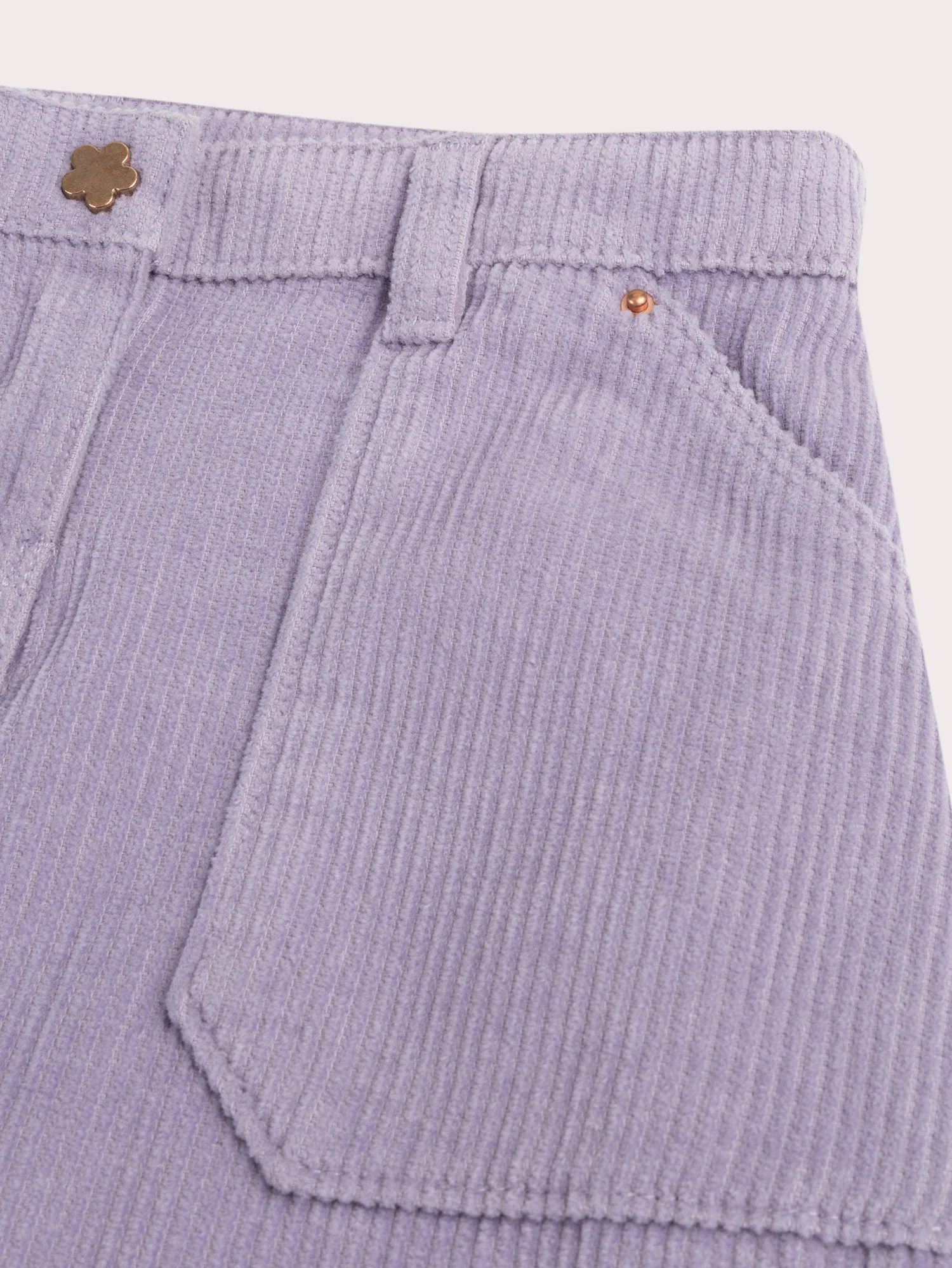 Jupe courte violette en velours côtelé pour fille - Image 2