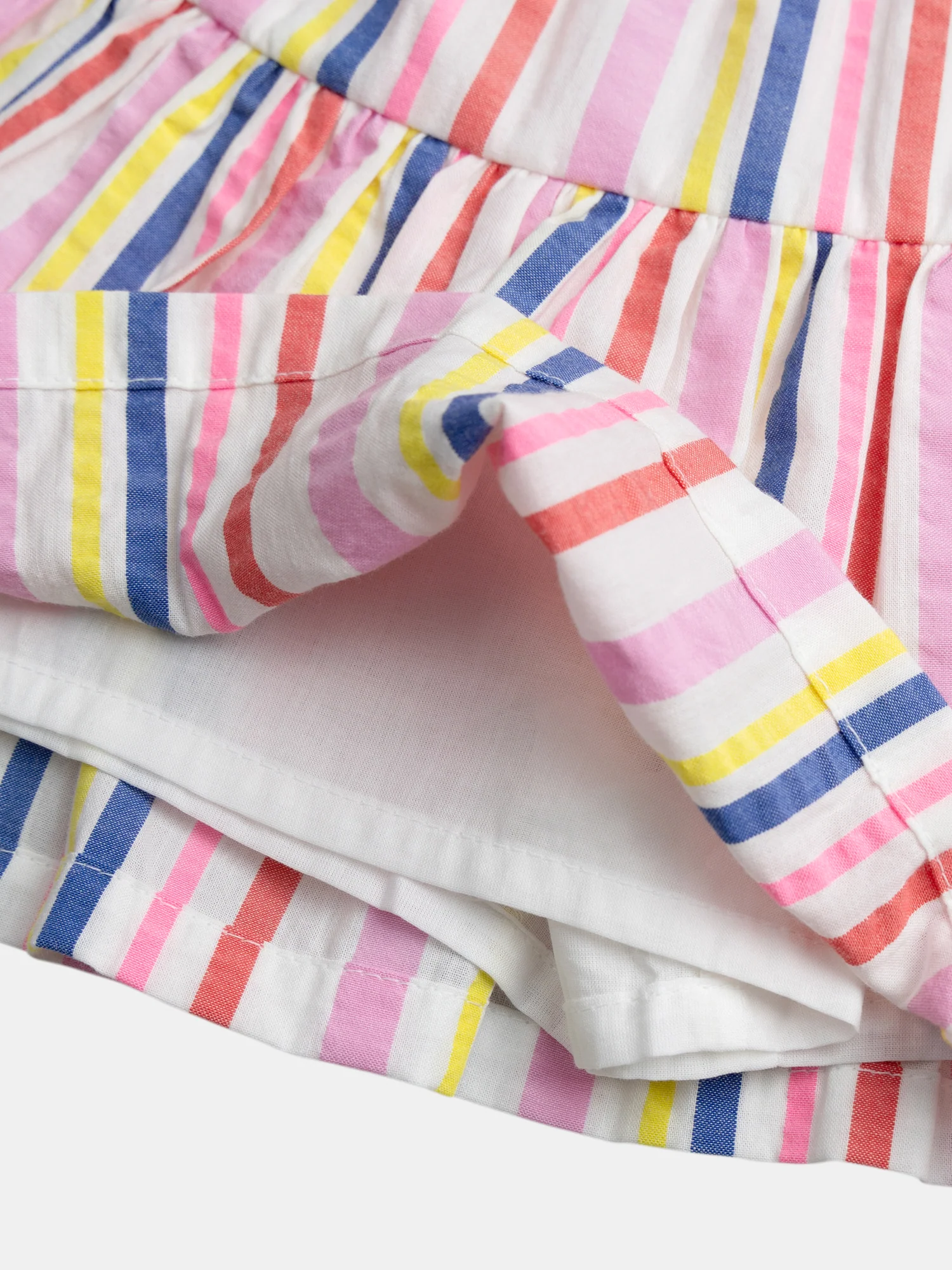 Jupe doublure short écrue rayures multicolores pour fille - Image 5