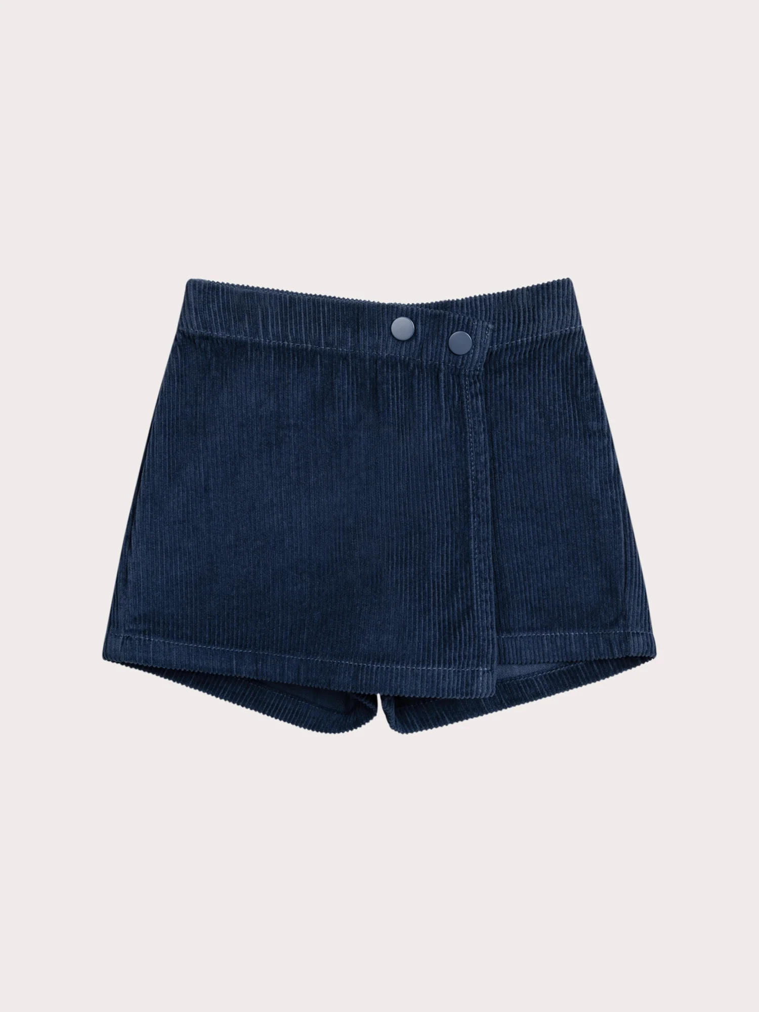 Jupe short bleu foncé en velours grosses côtes