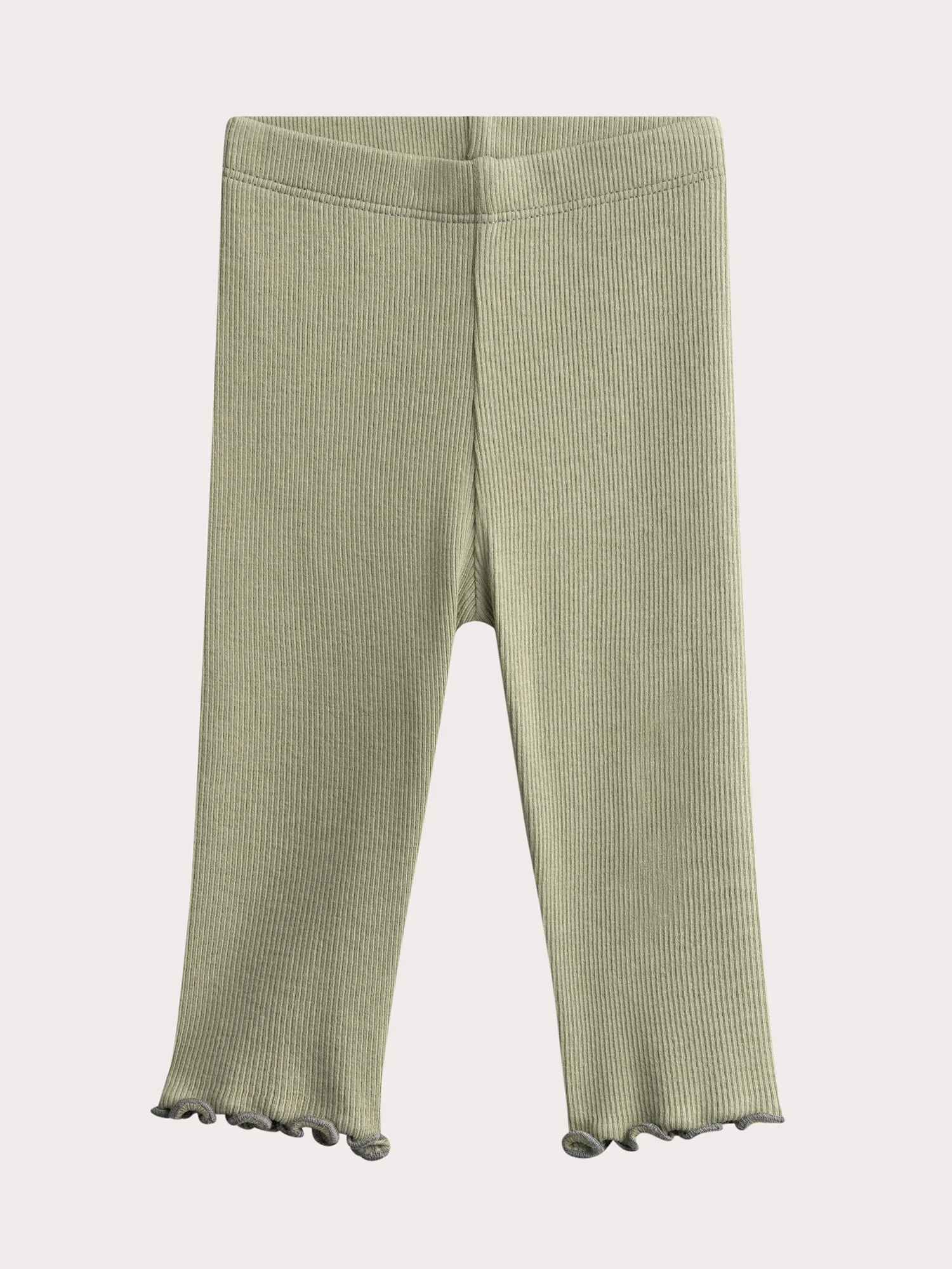 Legging côtélé kaki pour bébé fille