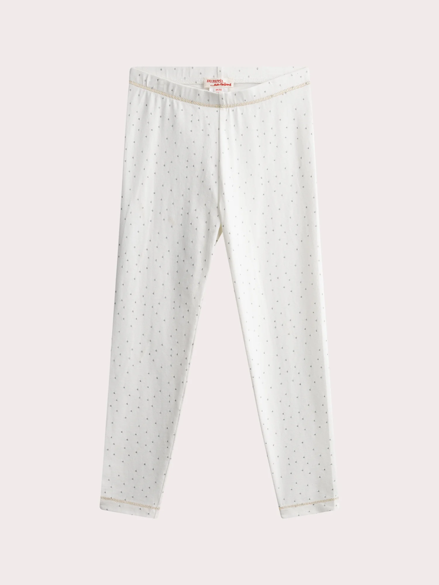 Legging écru à imprimé pois pour fille