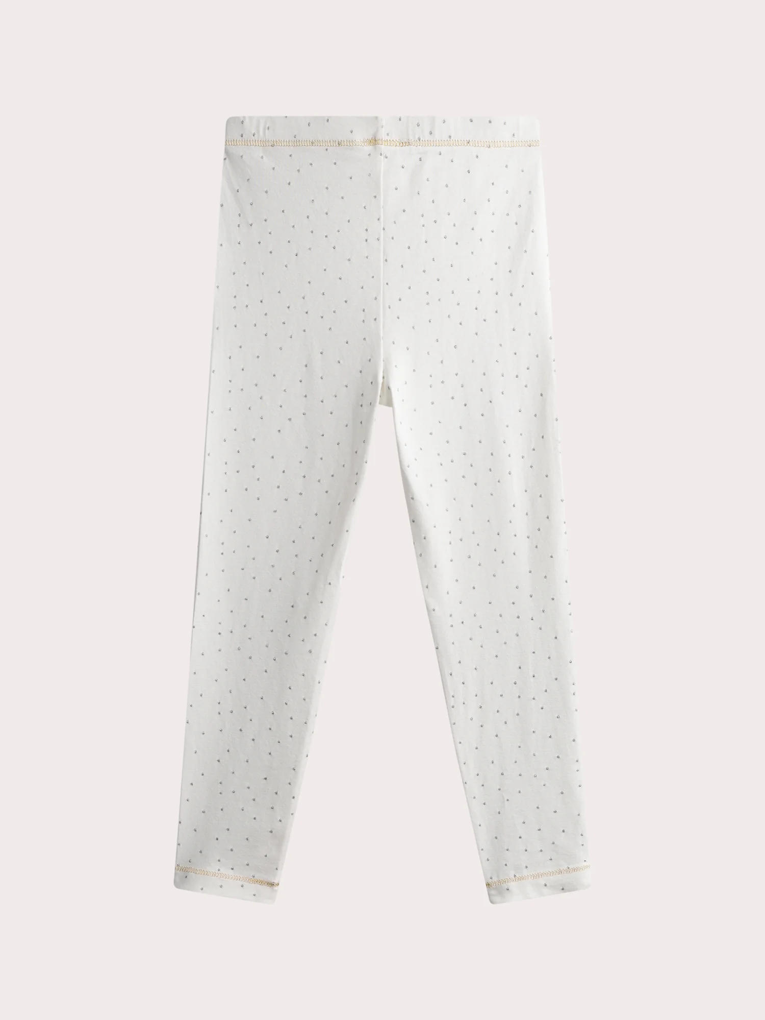 Legging écru à imprimé pois pour fille - Image 3