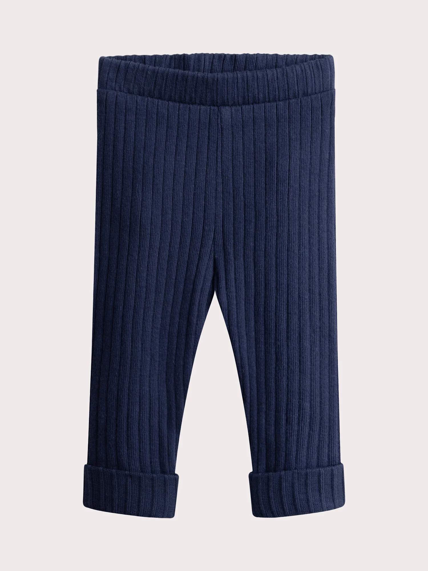 Legging marine en côte pour bébé fille