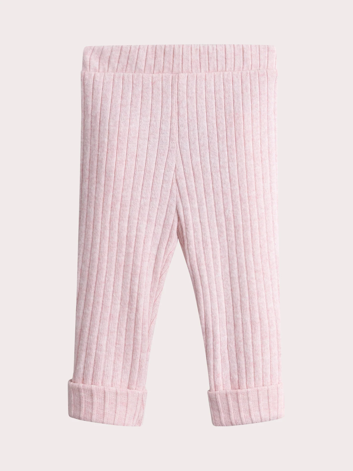 Legging rose chinée en côte pour bébé fille